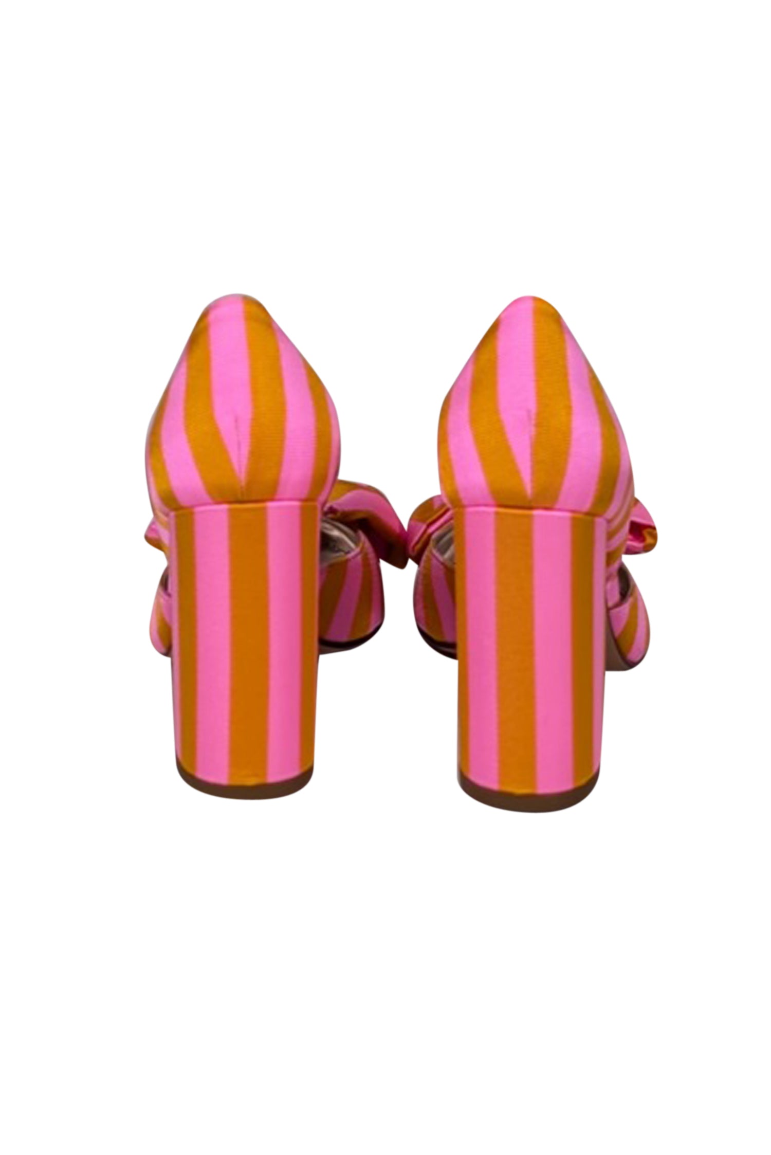 J.Crew - Fabulous Pink & Orange Striped Bow Toe Pumps, Size 8.5