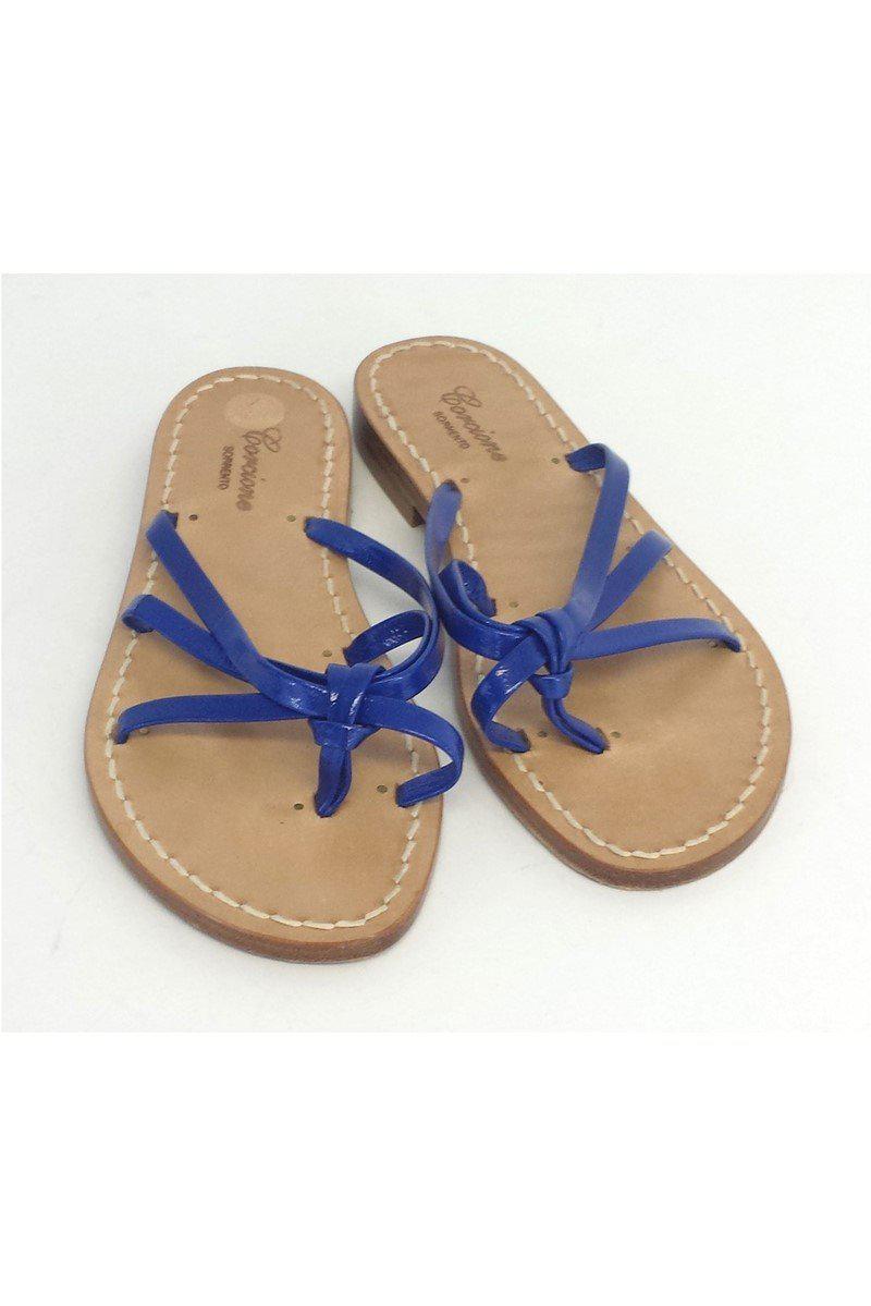 Gorgeous Blue Patent Leather Strappy Flat Sandals - Size 6! Grab Yours Now!