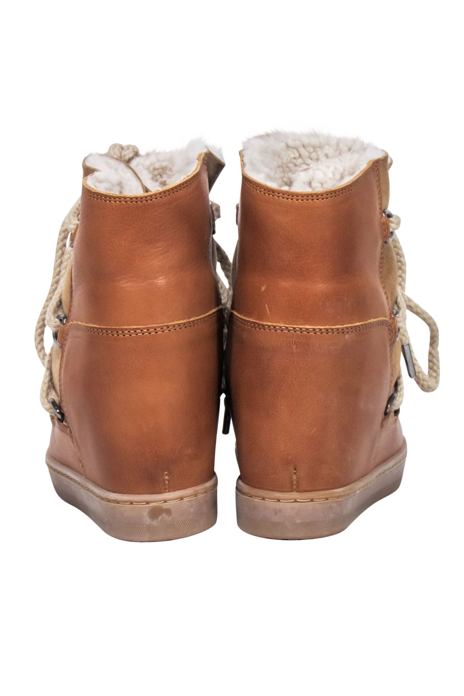 Isabel Marant's Tan Leather Nowles Snow Boots - Size 6, Your Ultimate Cold-Weather Essential!