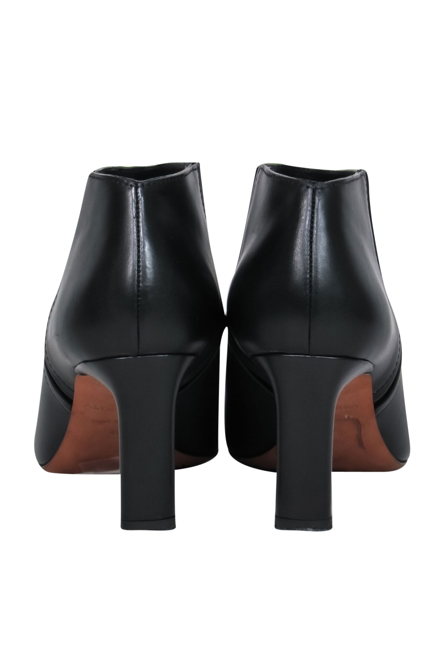Altuzarra Black Leather Pointed Toe Heeled Booties - Size 10: Elevate Your Fall Fashion!