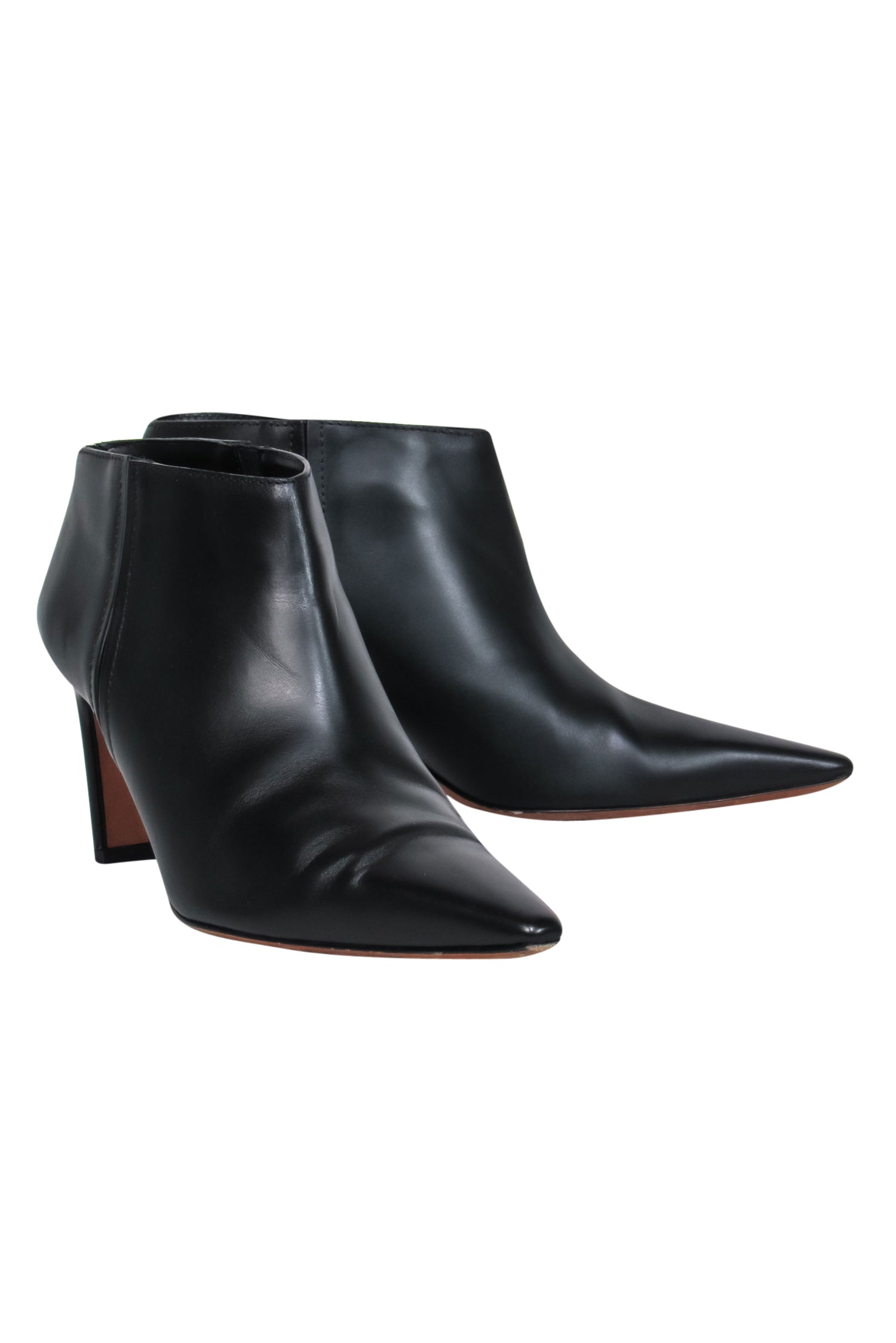 Altuzarra Black Leather Pointed Toe Heeled Booties - Size 10: Elevate Your Fall Fashion!