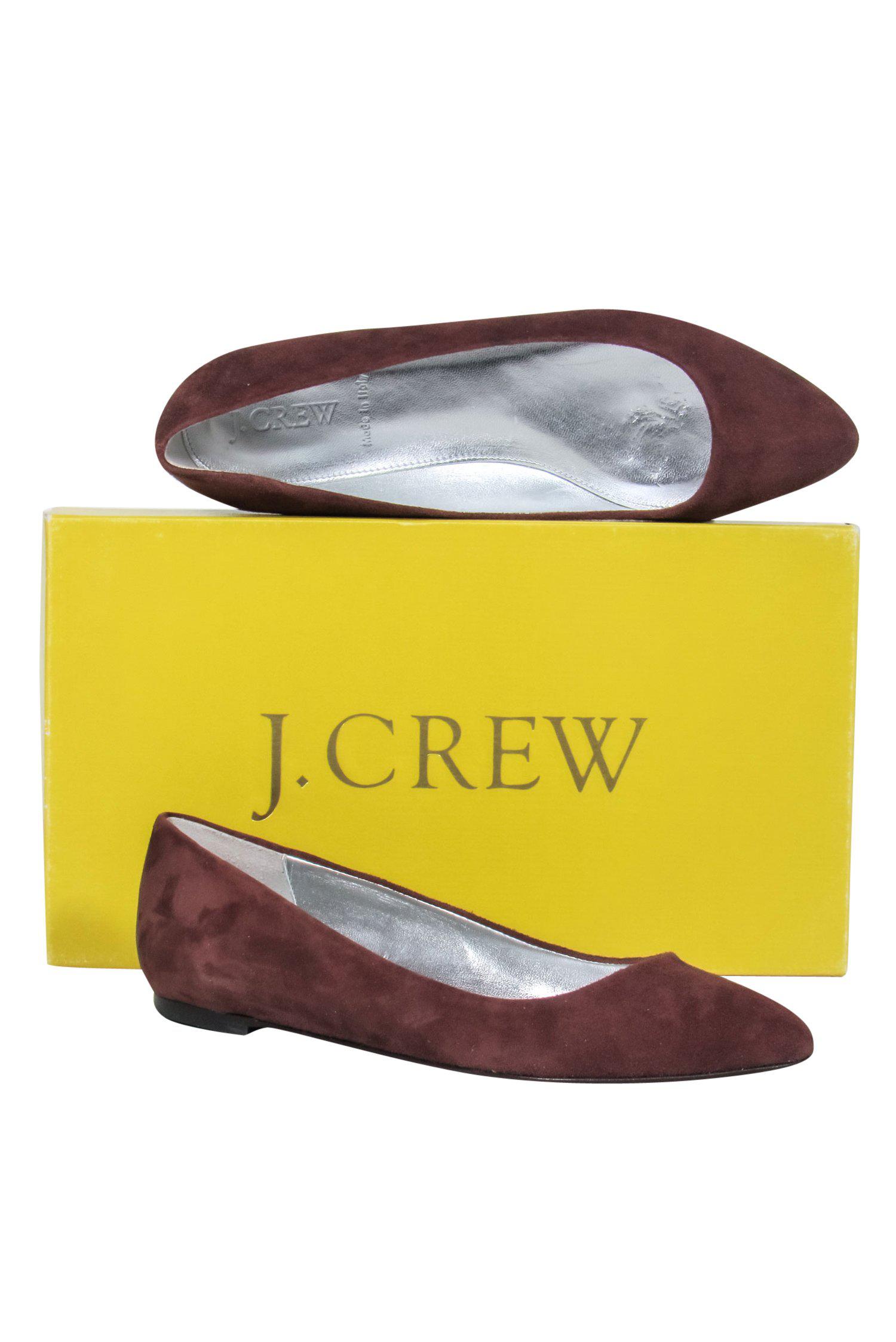 J.Crew's Irresistible Brown Suede Almond Toe Flats - Size 7