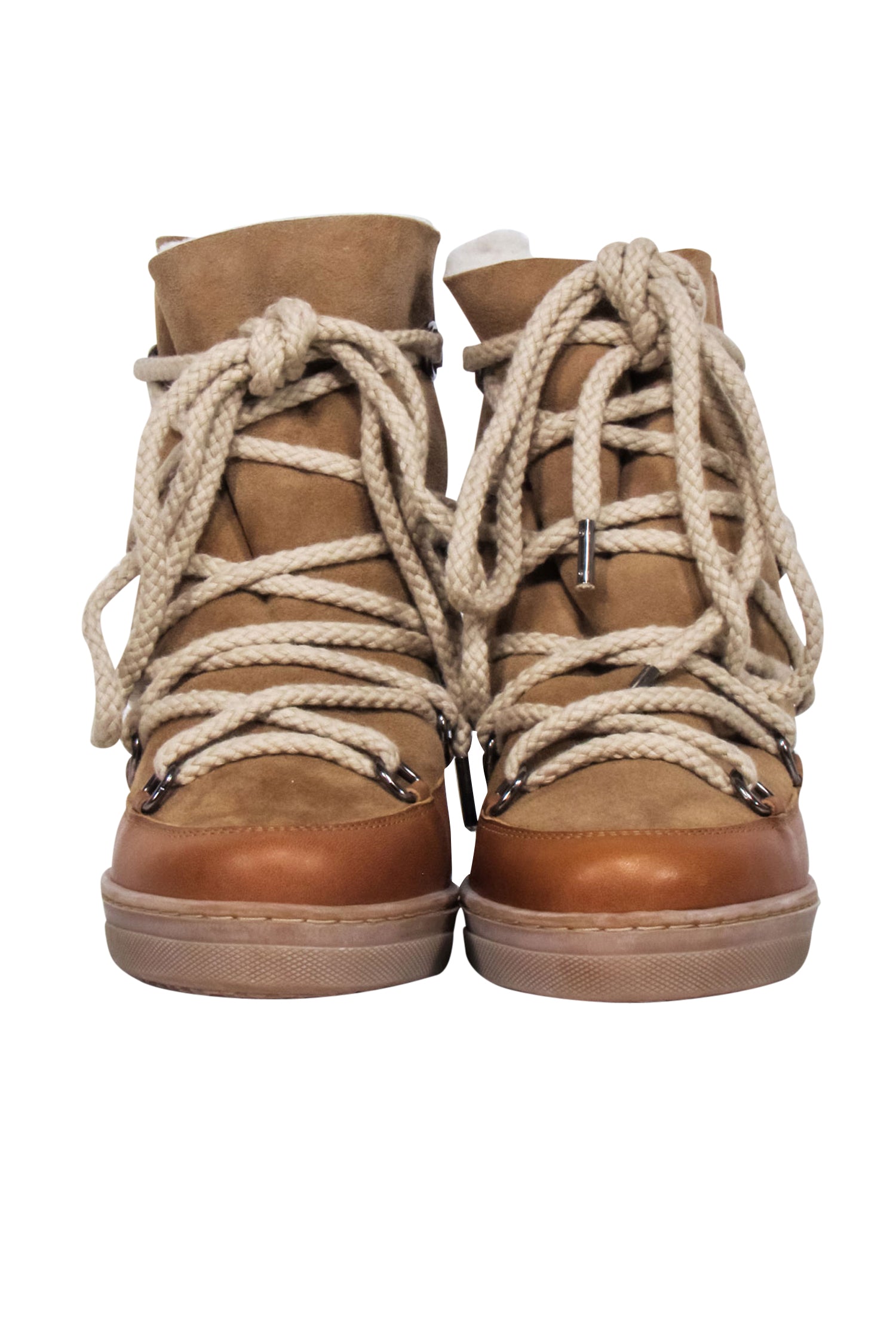 Isabel Marant's Tan Leather Nowles Snow Boots - Size 6, Your Ultimate Cold-Weather Essential!