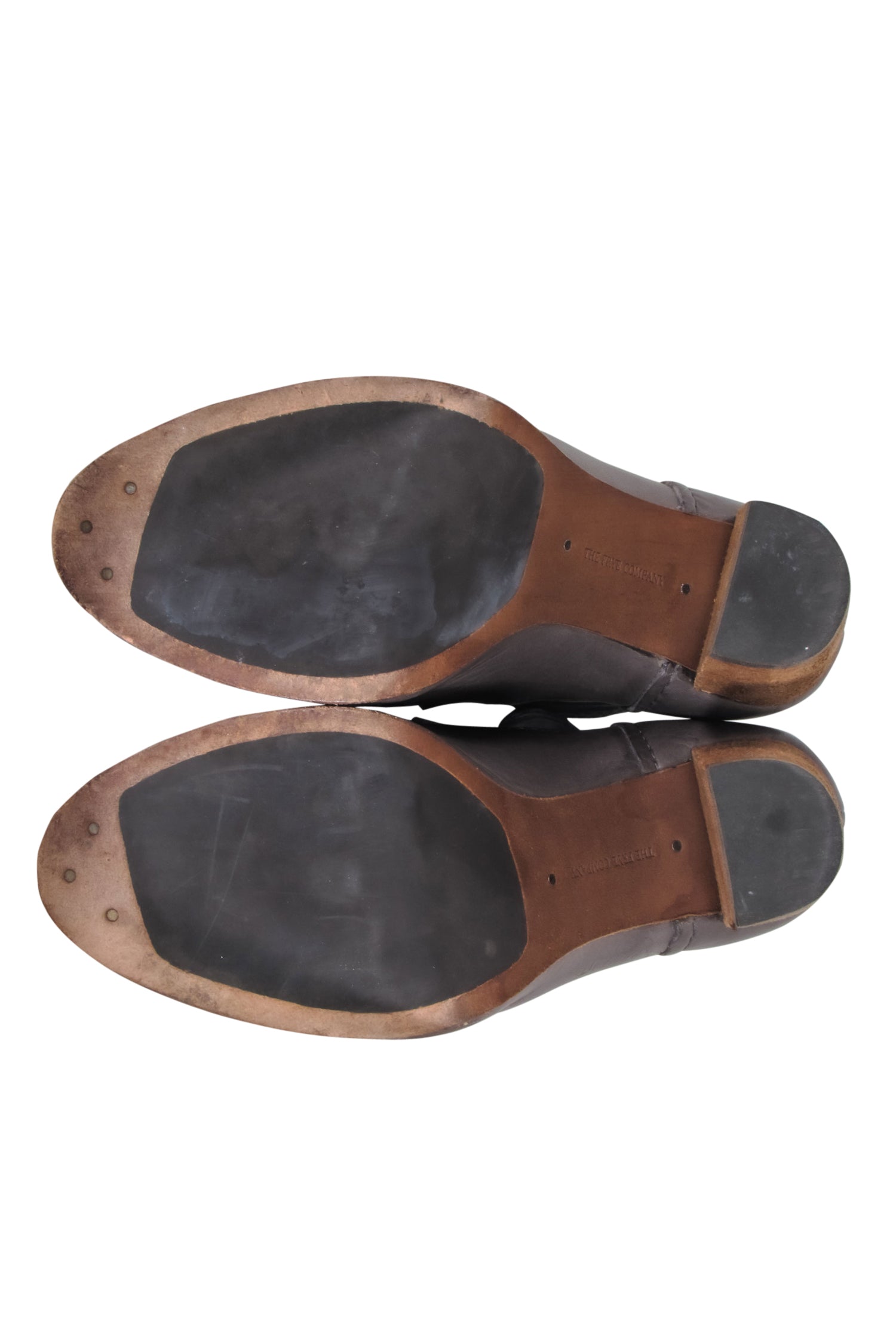 Frye Charcoal Leather Margaret Heeled Booties with Cutouts - Size 6.5