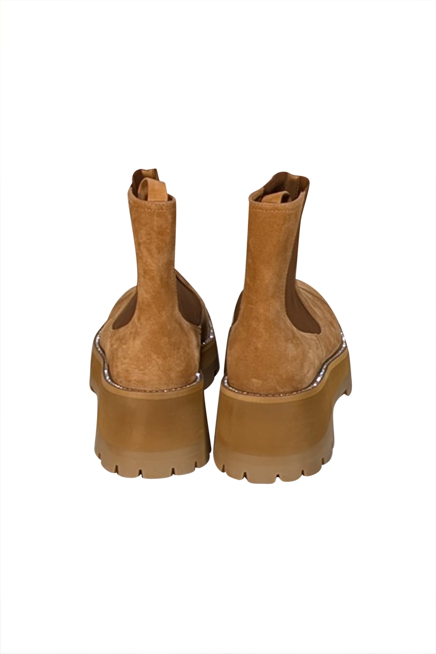Jimmy Choo Tan Suede Short Boots with Rhinestone Trim - Size 11