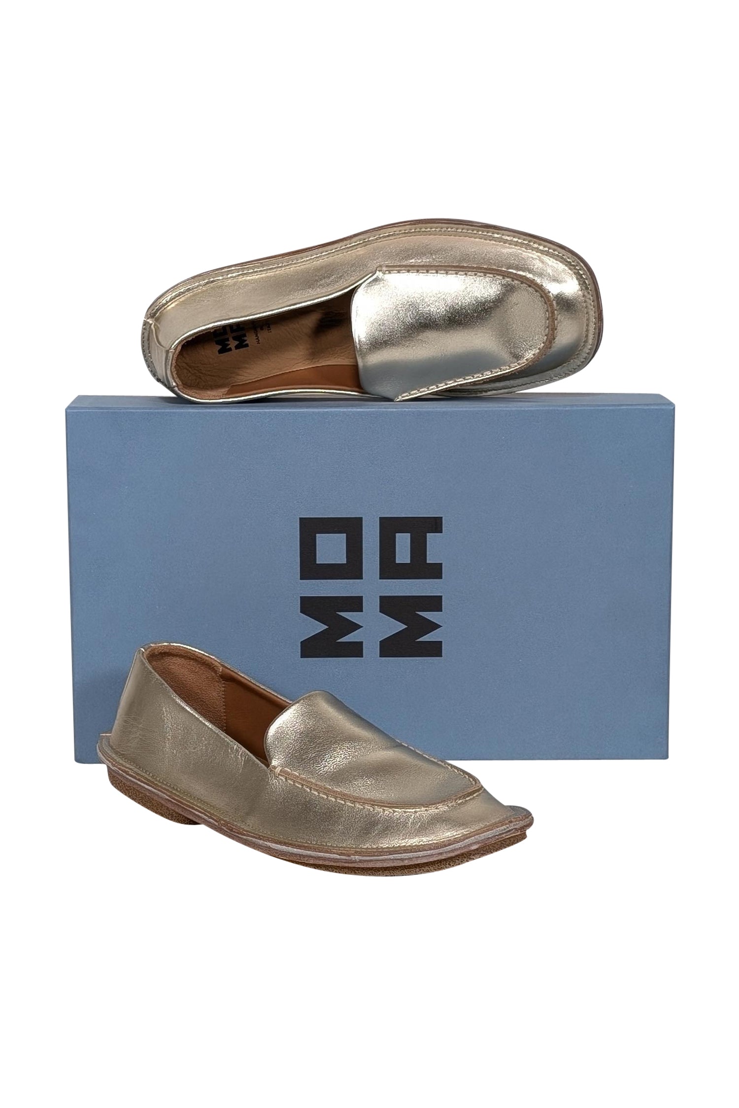 Moma Gold Metallic Flats - Size 7: The Epitome of Weekend Glam!