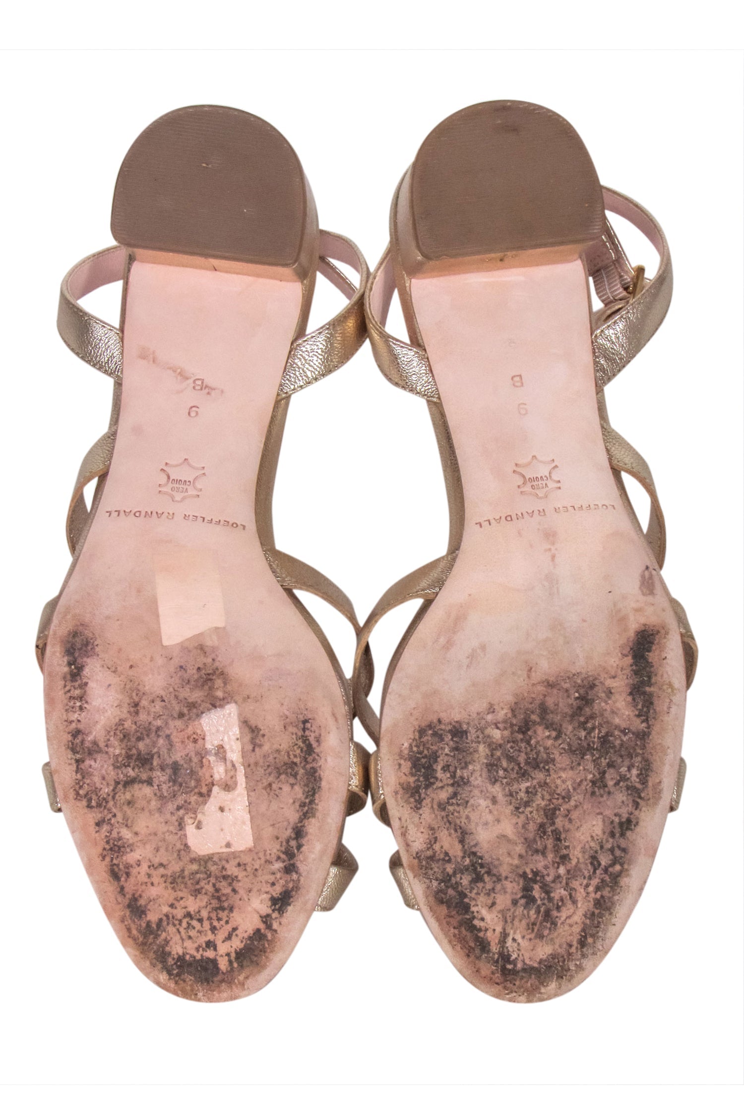 Loeffler Randall Gold Metallic Strappy Leather Sandals - Size 9: Sparkle All Night!