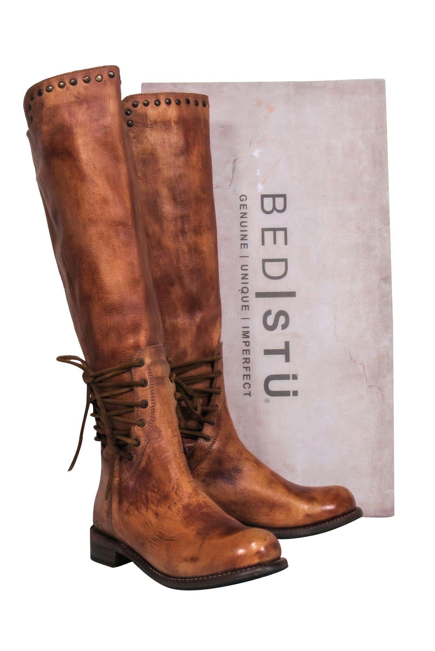 Bed Stu Cognac Tall Leather Lace - Up Boots: Size 8.5, a Must - Have!