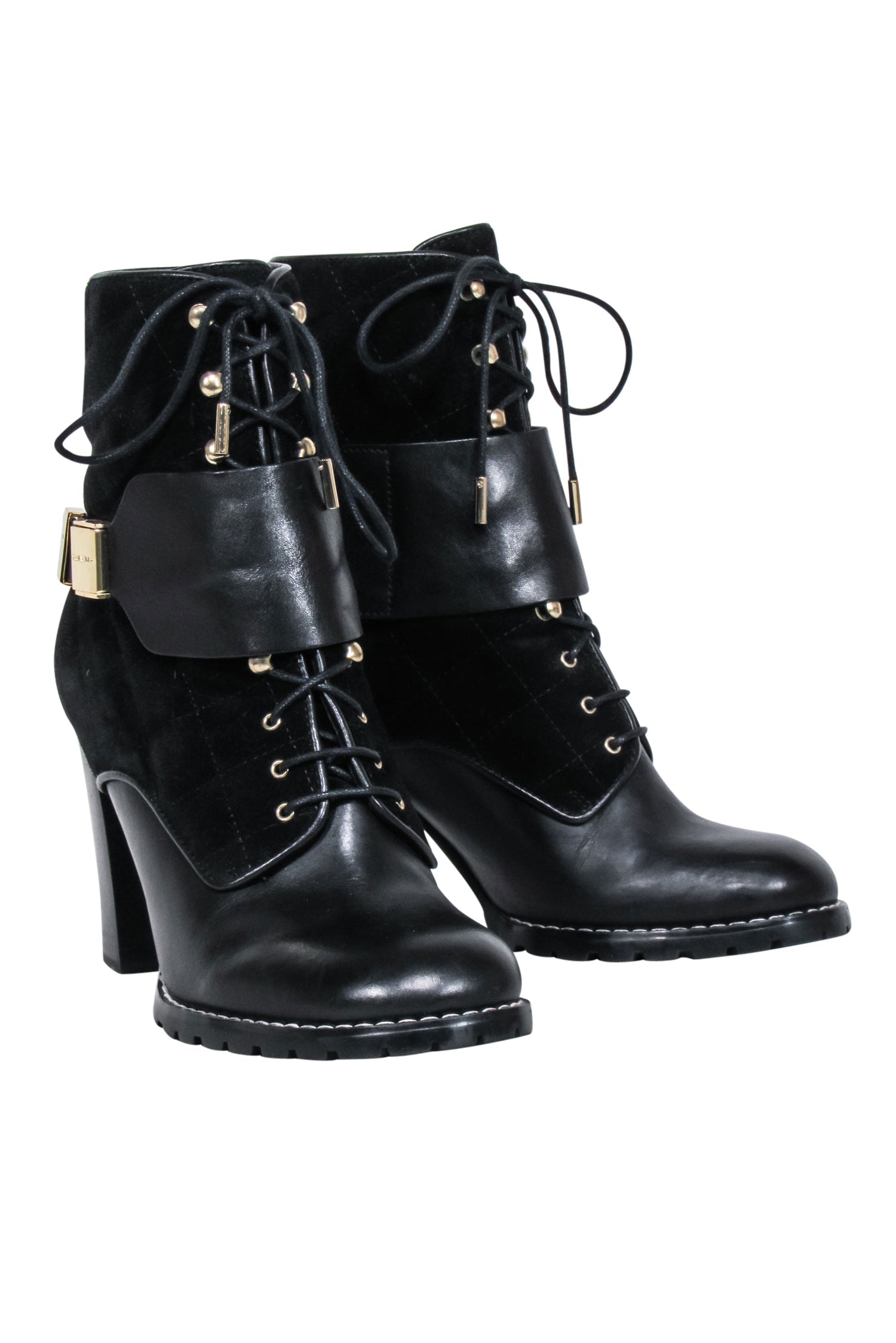 See by Chloe - Stunning Black Suede & Leather Short Boots, Size 7.5