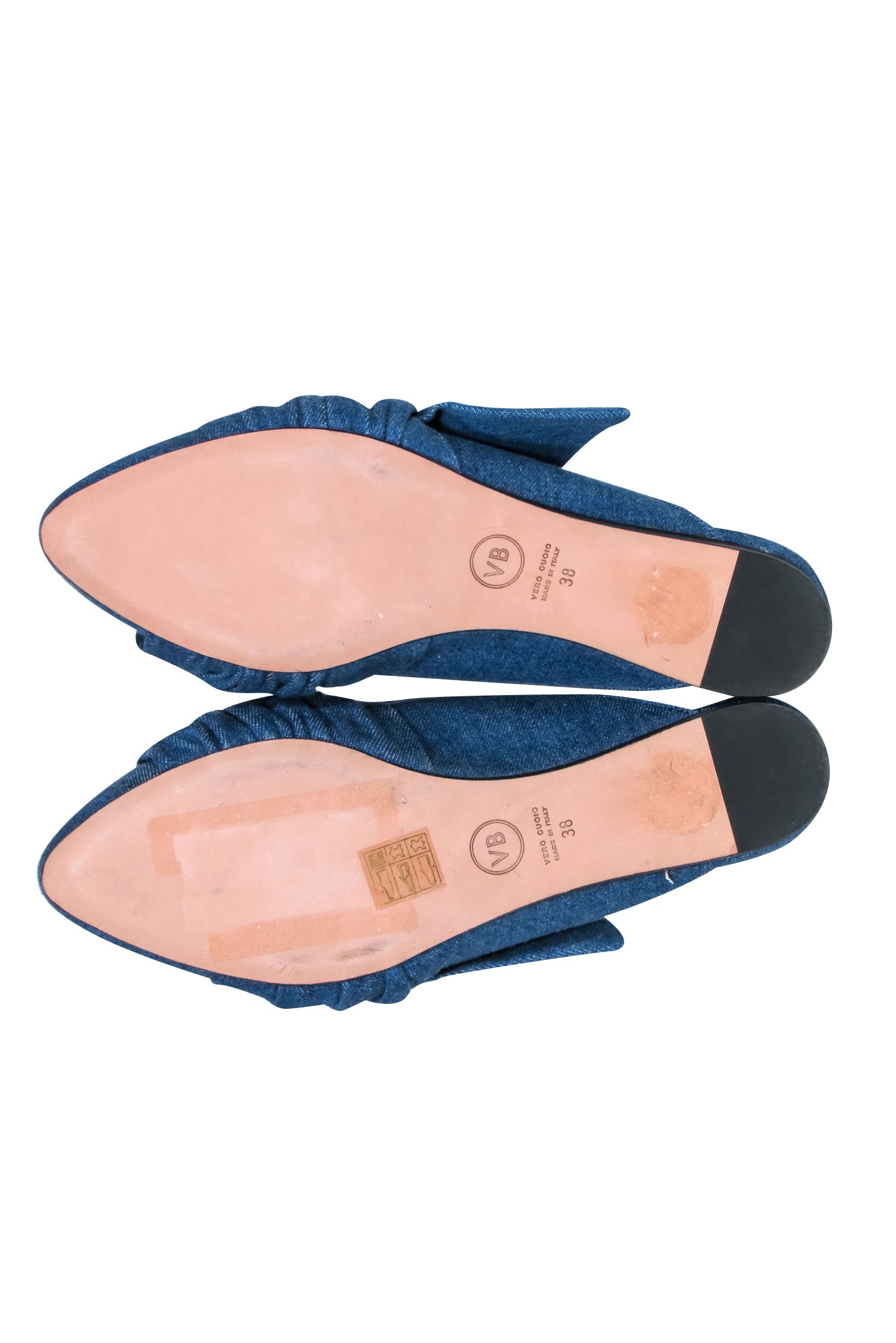 Veronica Beard's Stunning Blue Denim Chambray Pointed Toe Slip-On Mules - Size 8