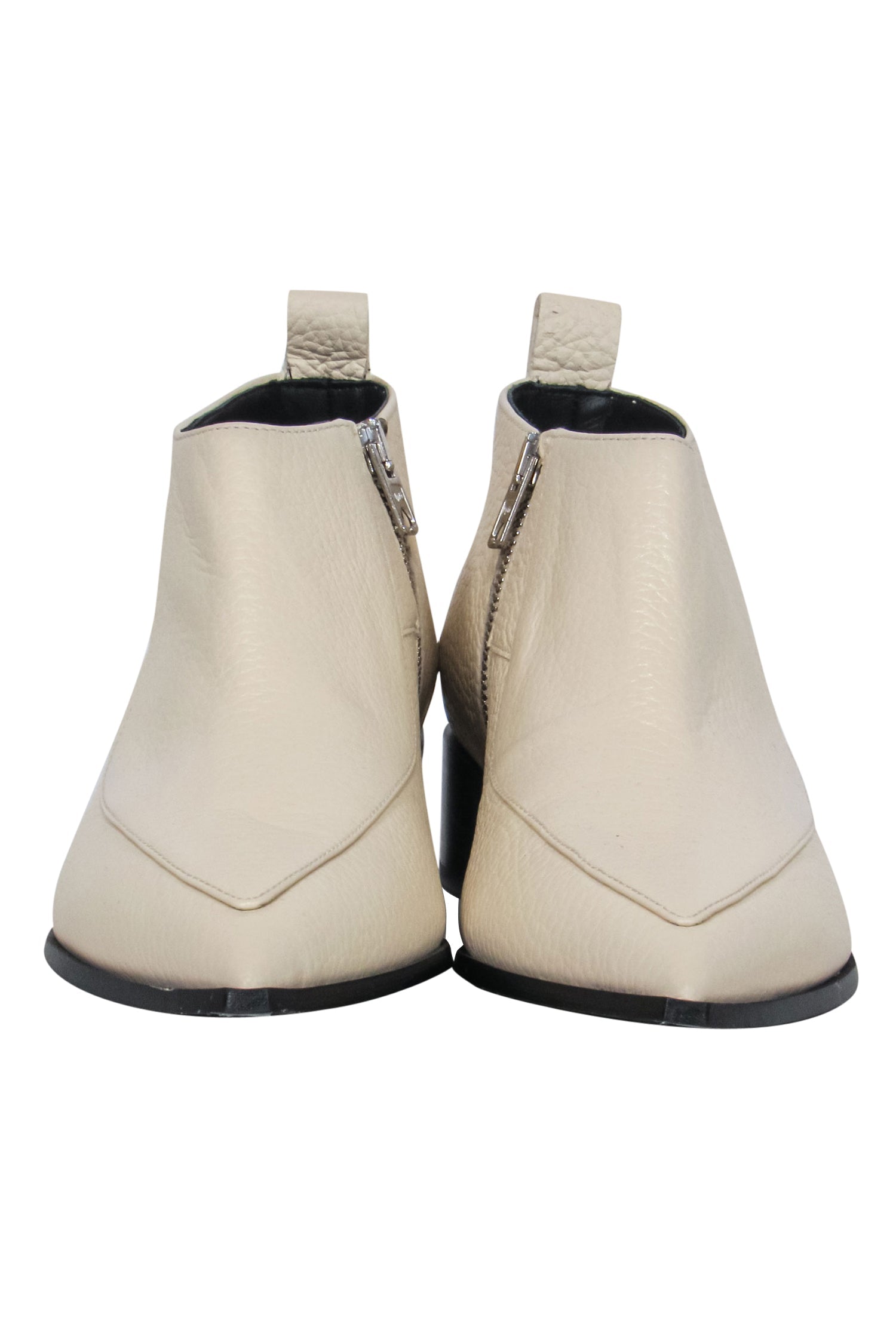 Everlane Ivory Leather Block Heel Ankle Booties - Size 8.5 - Chic Fall Essential