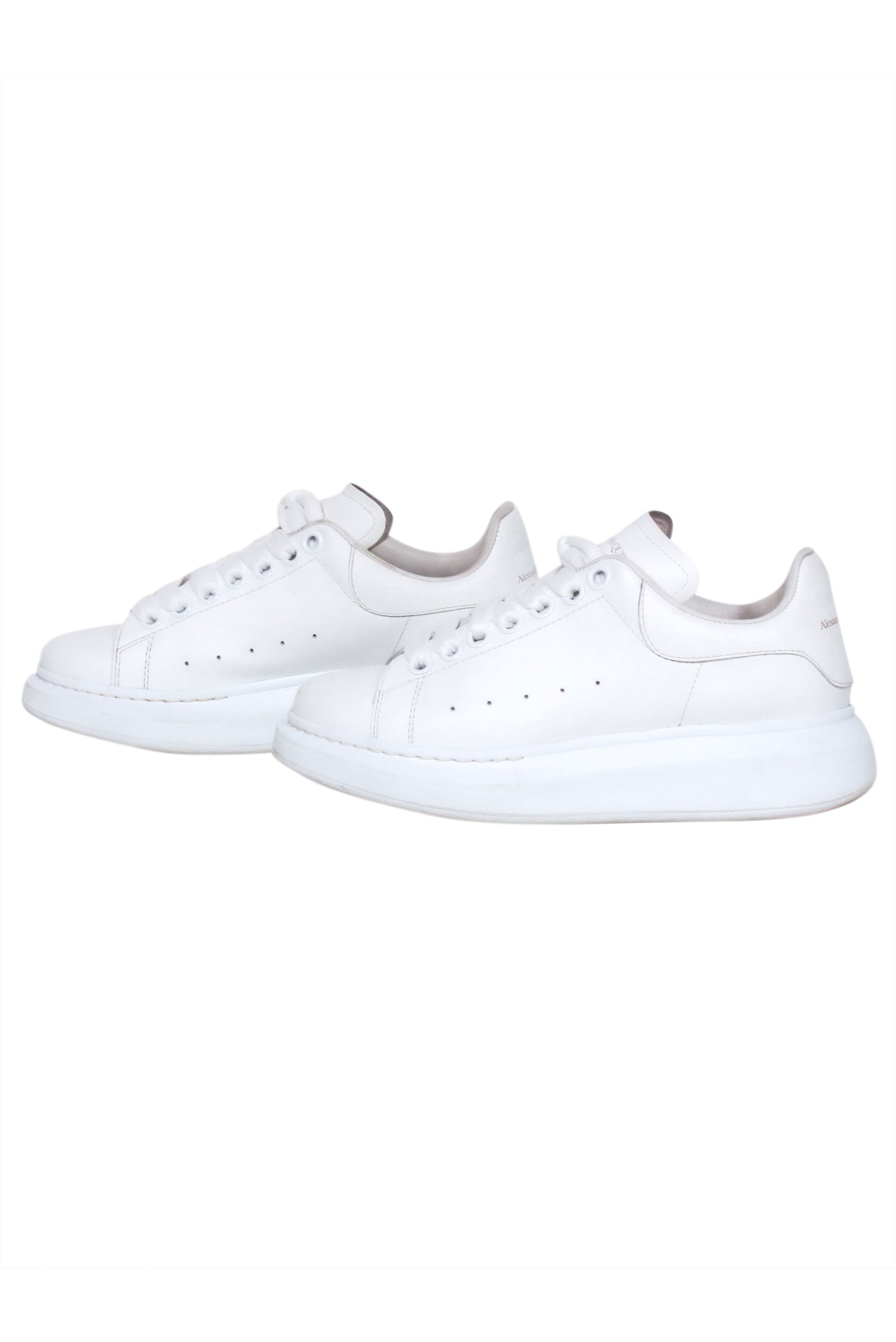 Alexander McQueen's Stunning White Leather Lace - Up Sneakers in Size 7.5