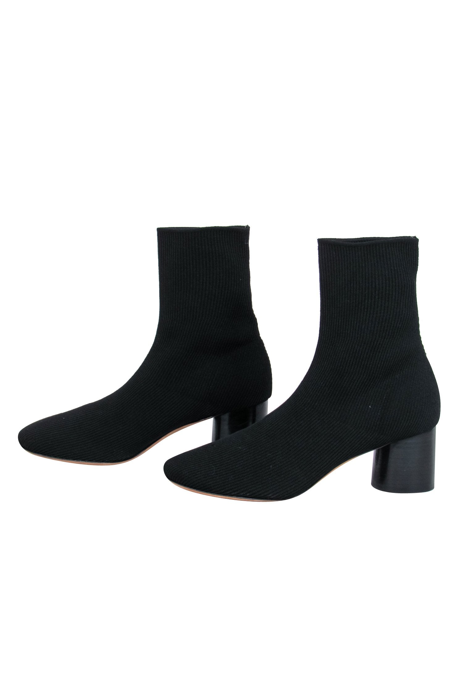 Vince Black Ribbed Knit Block Heel Tasha Ankle Booties - Size 8.5: A Must-Have for Chilly Days!