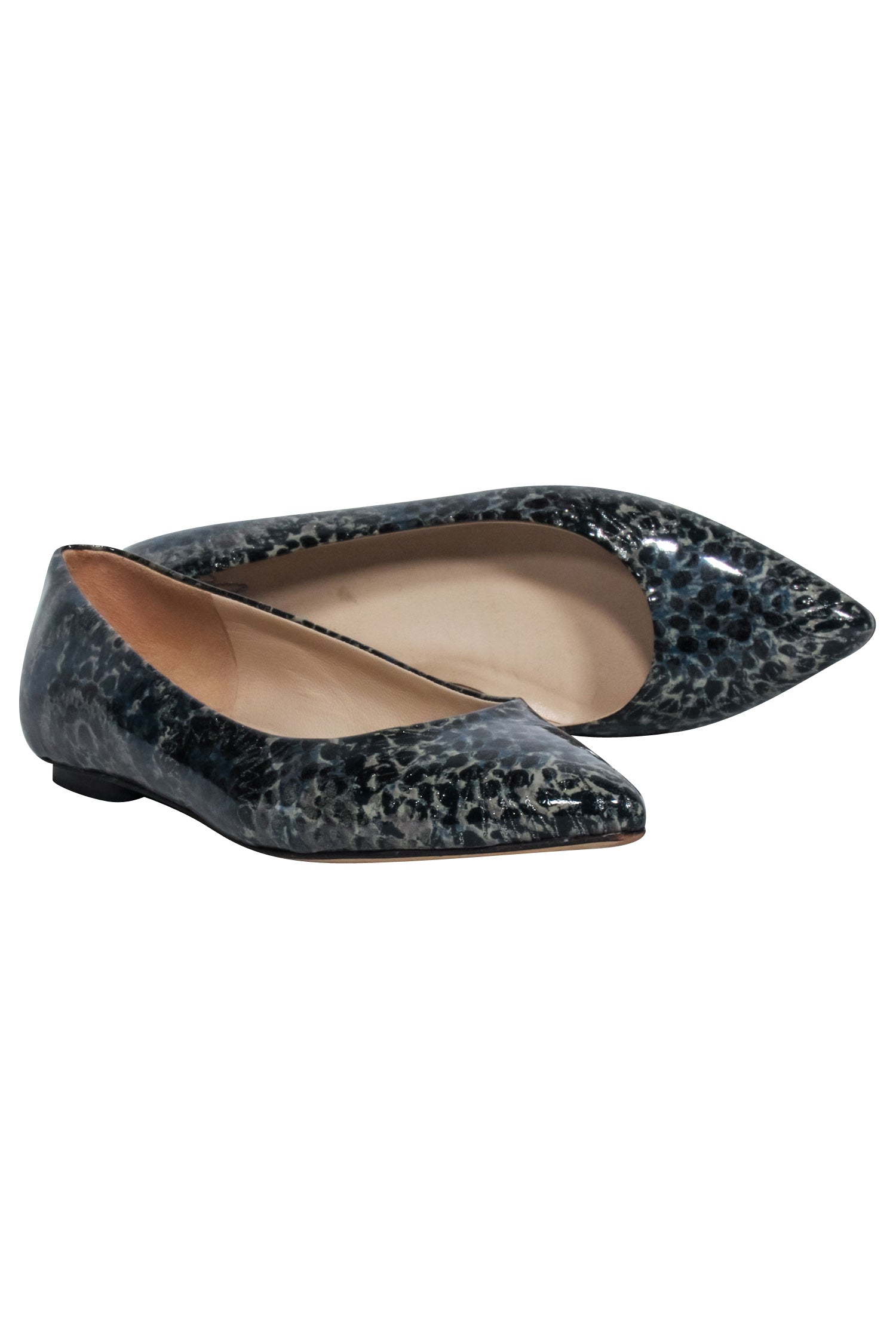 Rangoni's Amalfi Green & Black Print Patent Flats - Size 7