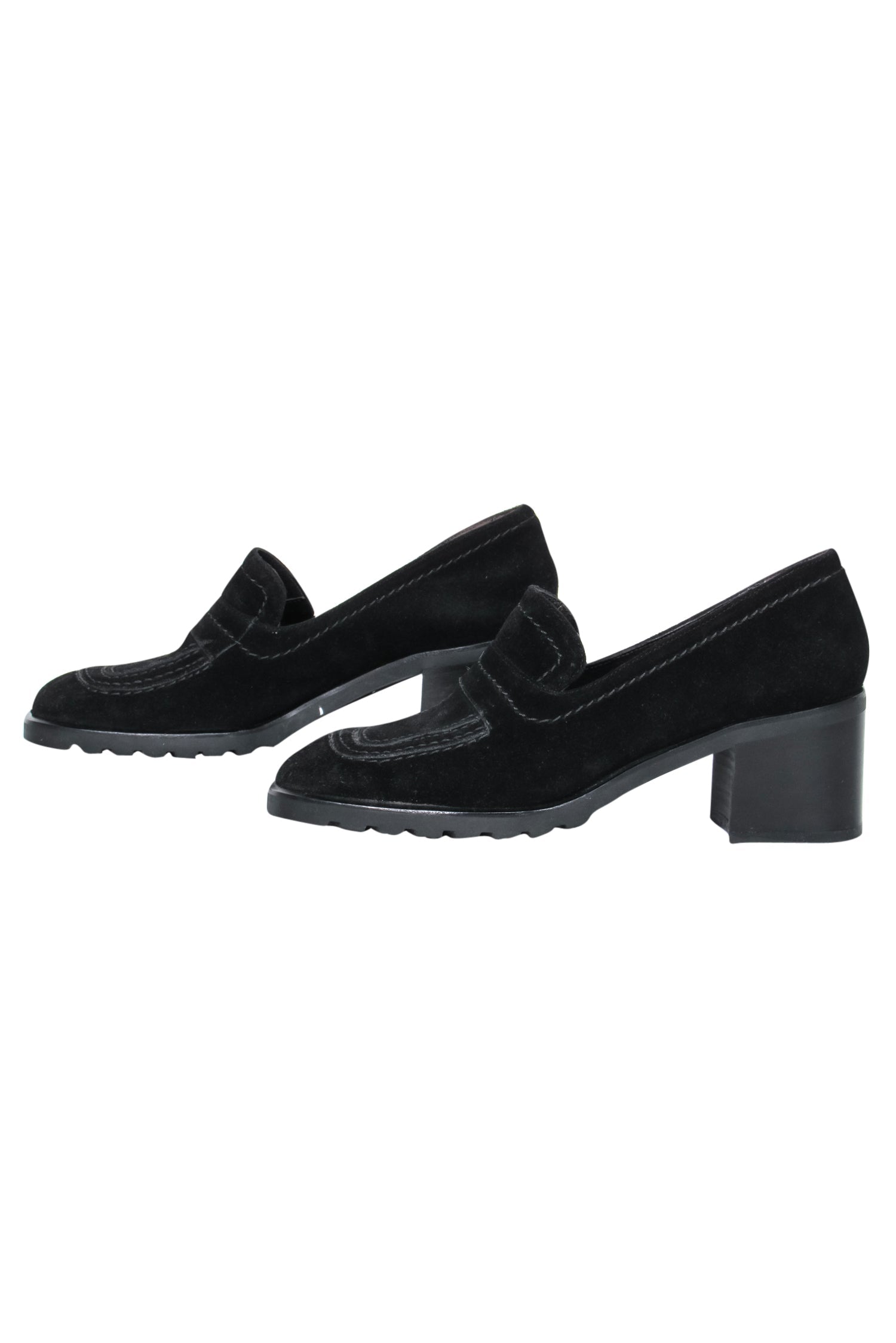 Bally Black Suede Loafer-Style Block Heel Pumps - Size 8.5: Elevate Your Style!