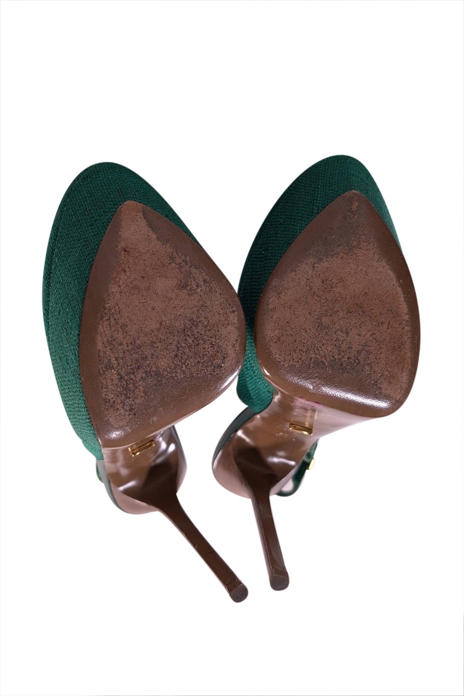 Sergio Rossi - Stunning Green Strappy Canvas Heels in Size 9.5
