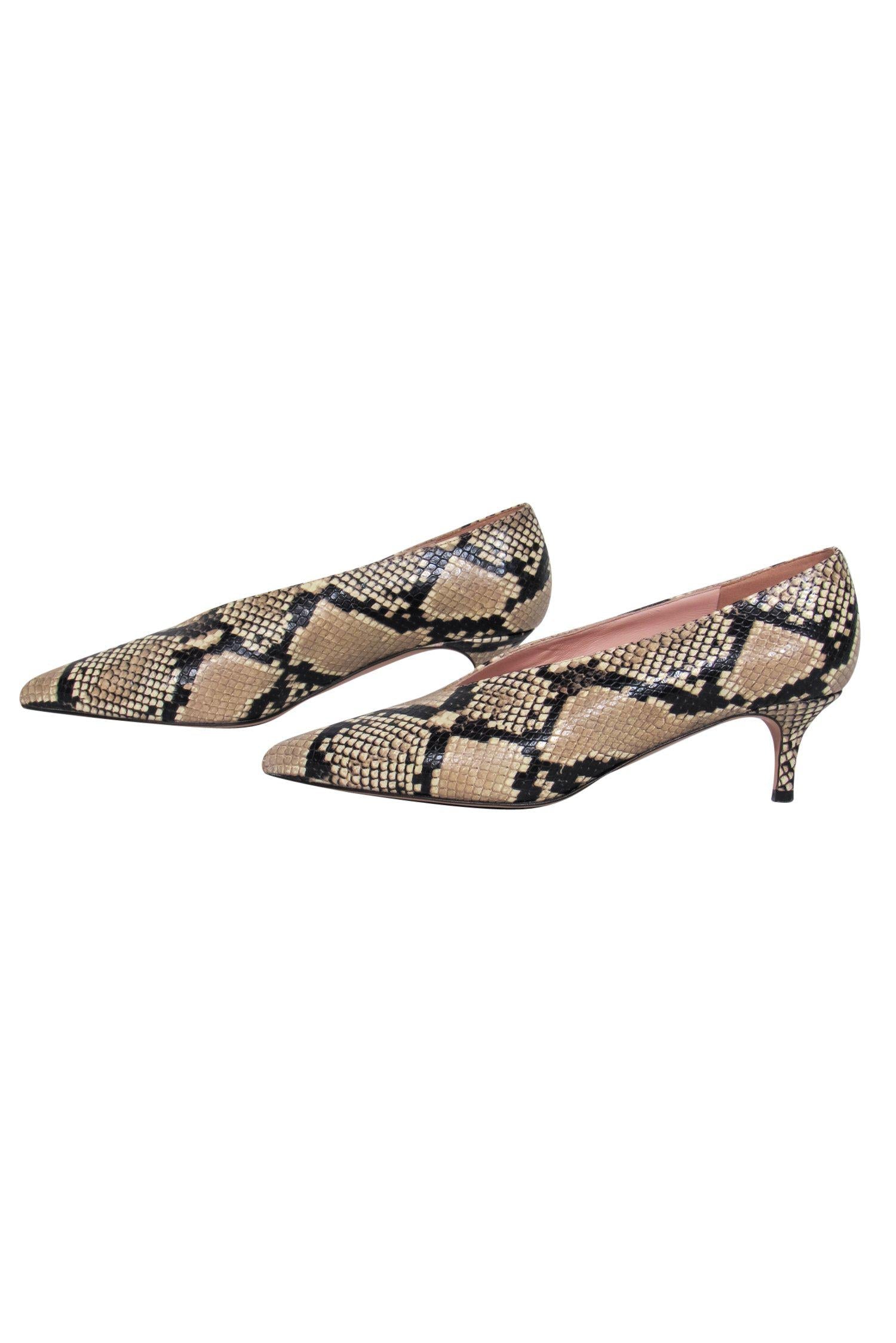 J.Crew Beige Snakeskin Print Pointed Toe Kitten Heels - Size 9: Unleash Your Style!