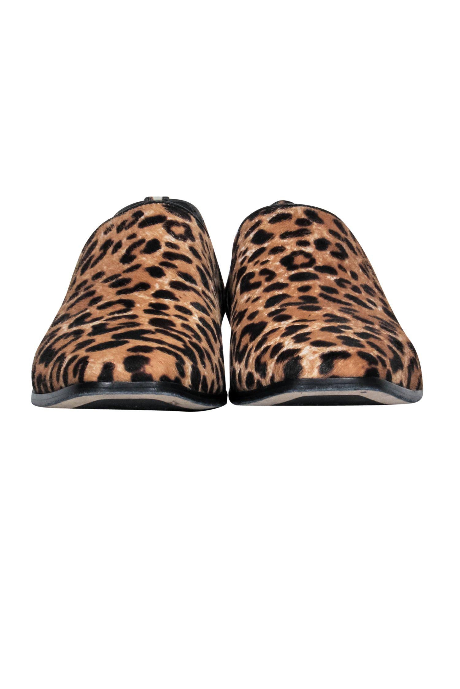 Jimmy Choo Tan Leopard Print Pony Hair Glint Flats - Size 8.5: Roar in Style!