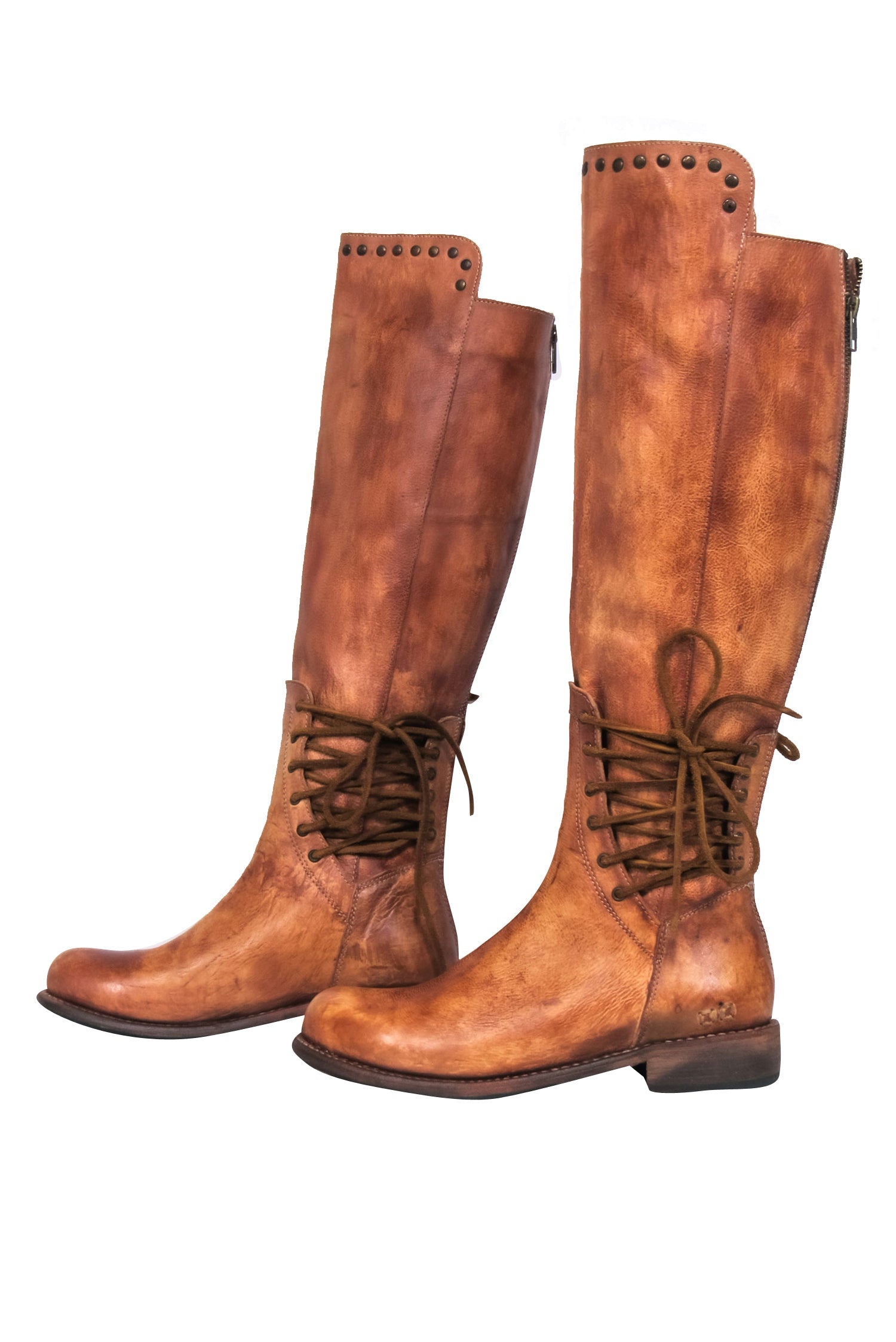 Bed Stu Cognac Tall Leather Lace - Up Boots: Size 8.5, a Must - Have!