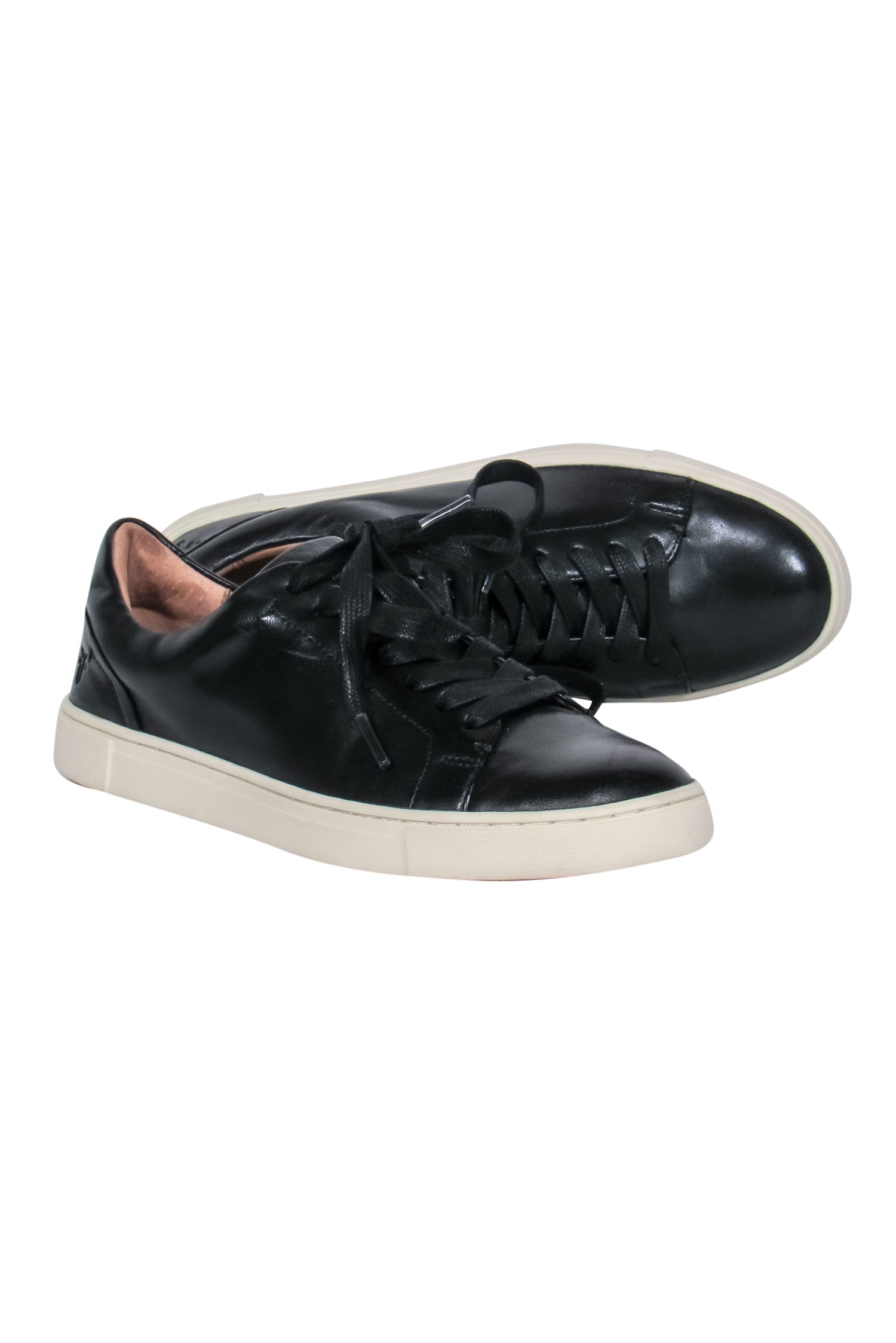 Frye's Chic Black Leather Lace-Up Low Top Platform Sneakers - Size 6.5
