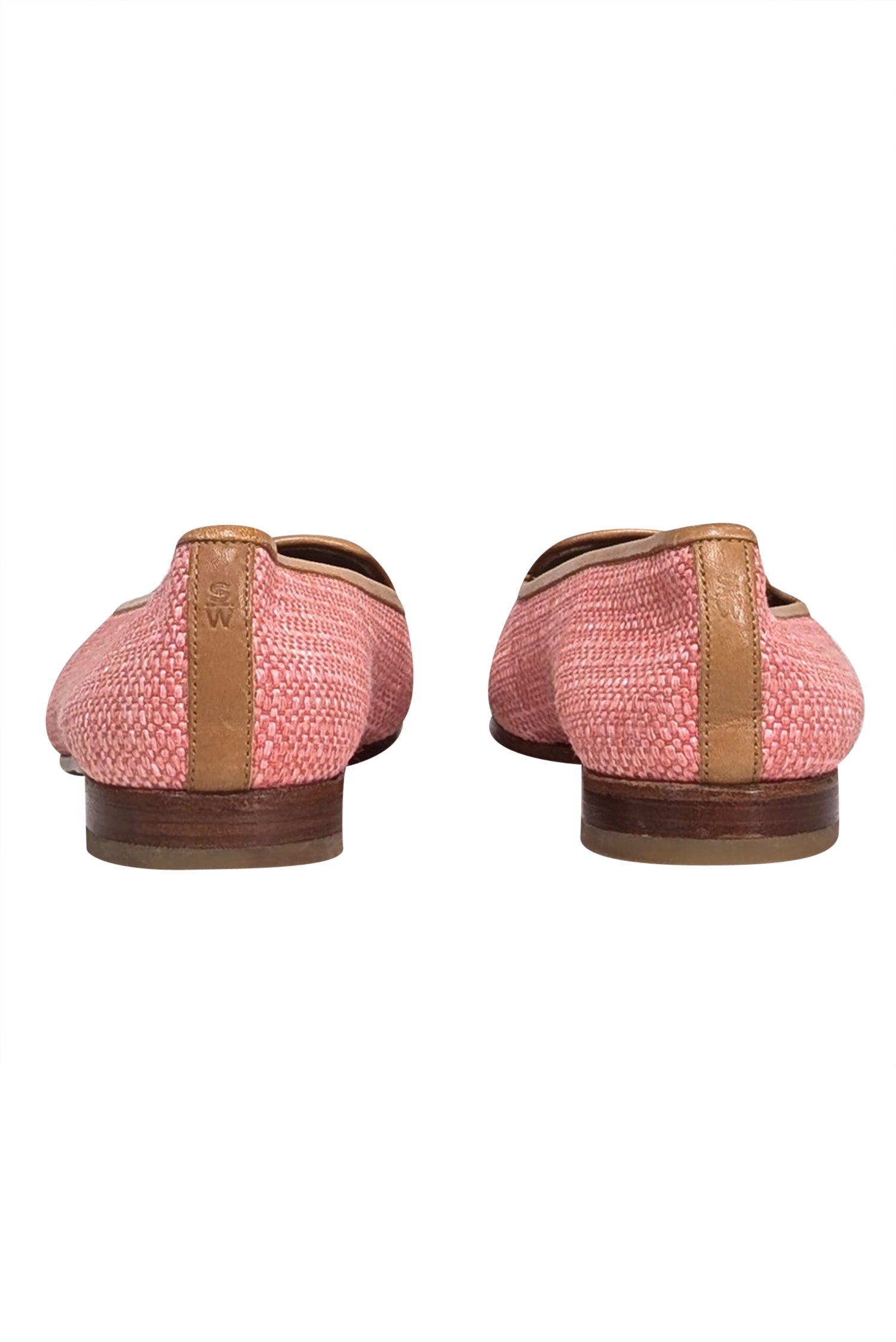 Stubbs & Wootton - Stunning Pink Woven Embroidered Toe Flats, Size 6.5