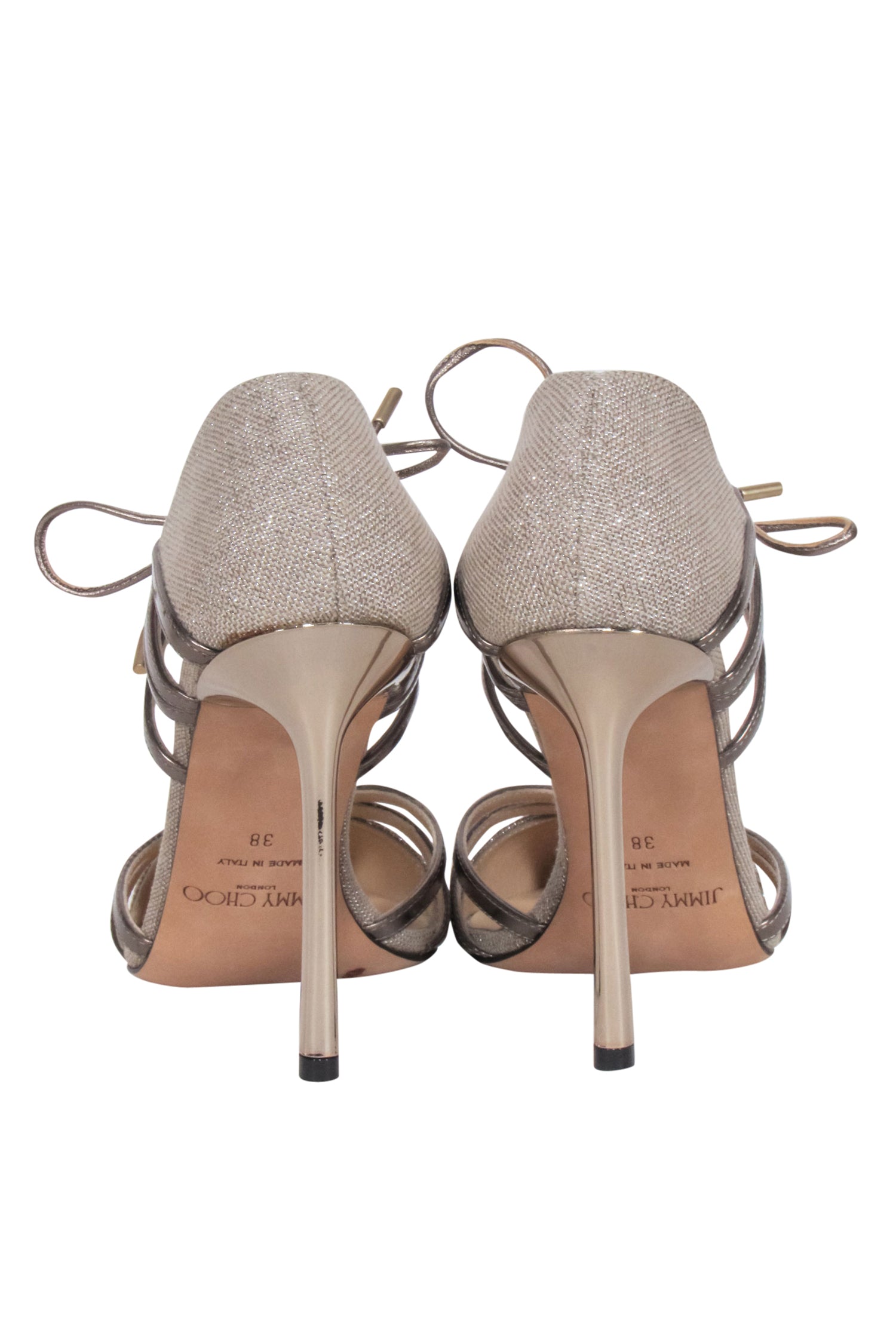 Jimmy Choo Nude Metallic Pointed Toe Pumps - Size 8: Glam Up Your Look!