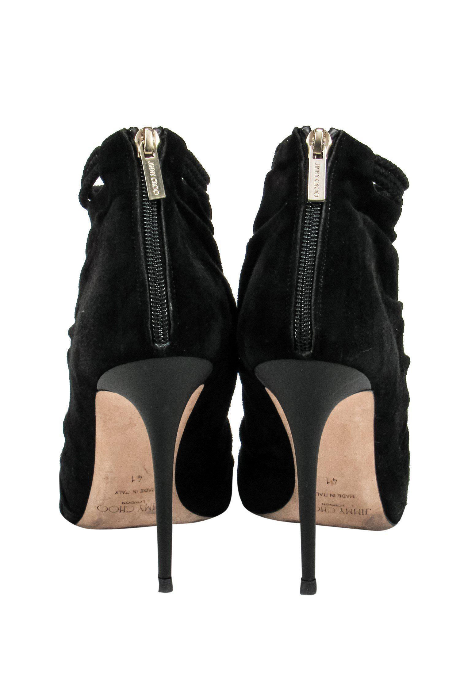 Jimmy Choo Black Tasseled Heeled Booties - Size 11