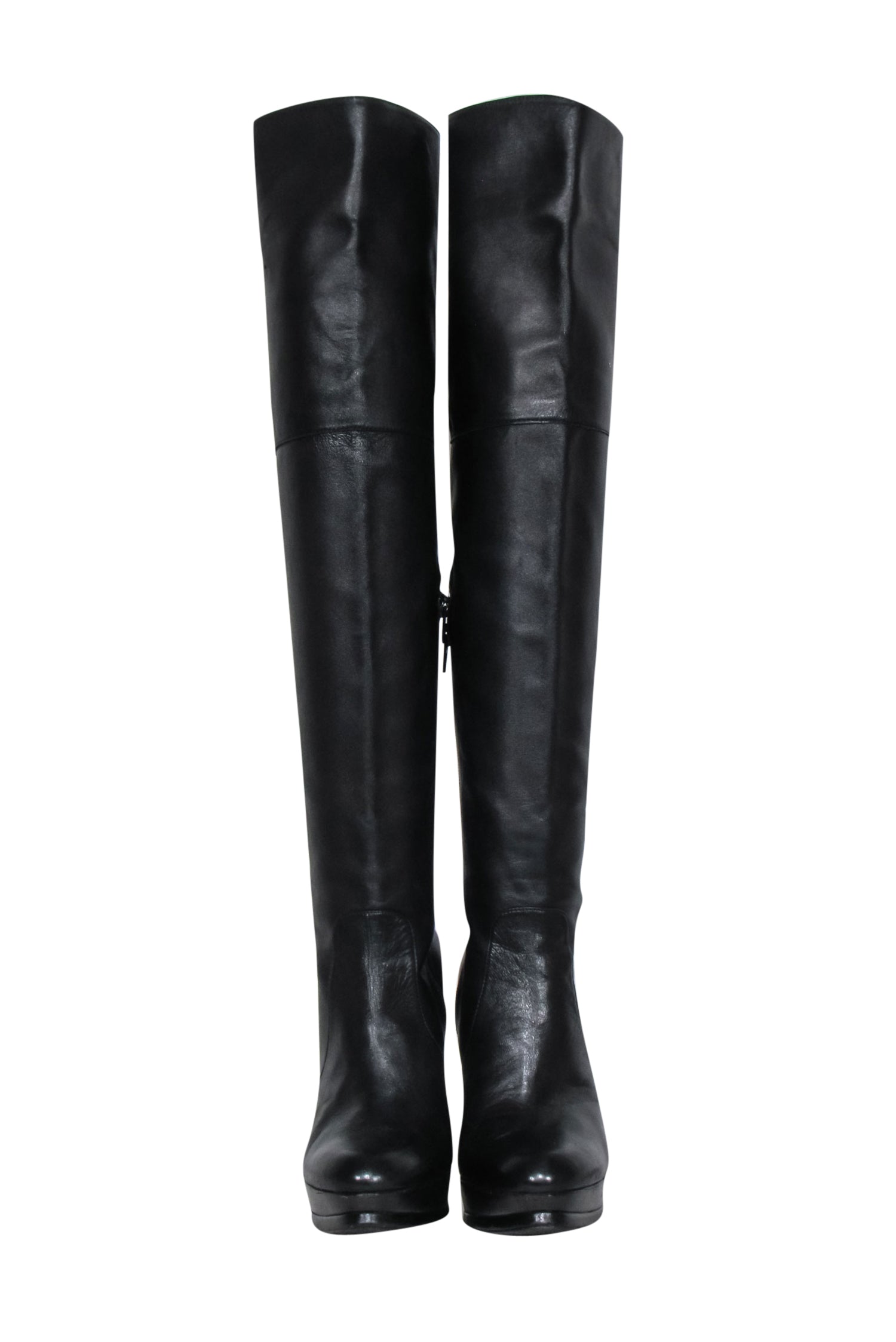 Stuart Weitzman Black Leather Platform Stiletto Boots - Size 8.5, Irresistible Fall Fashion!