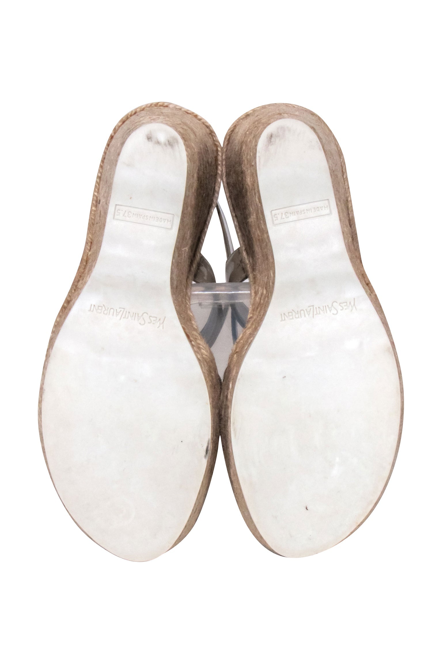 Yves Saint Laurent - Chic Beige Patent Leather Wedges Size 7