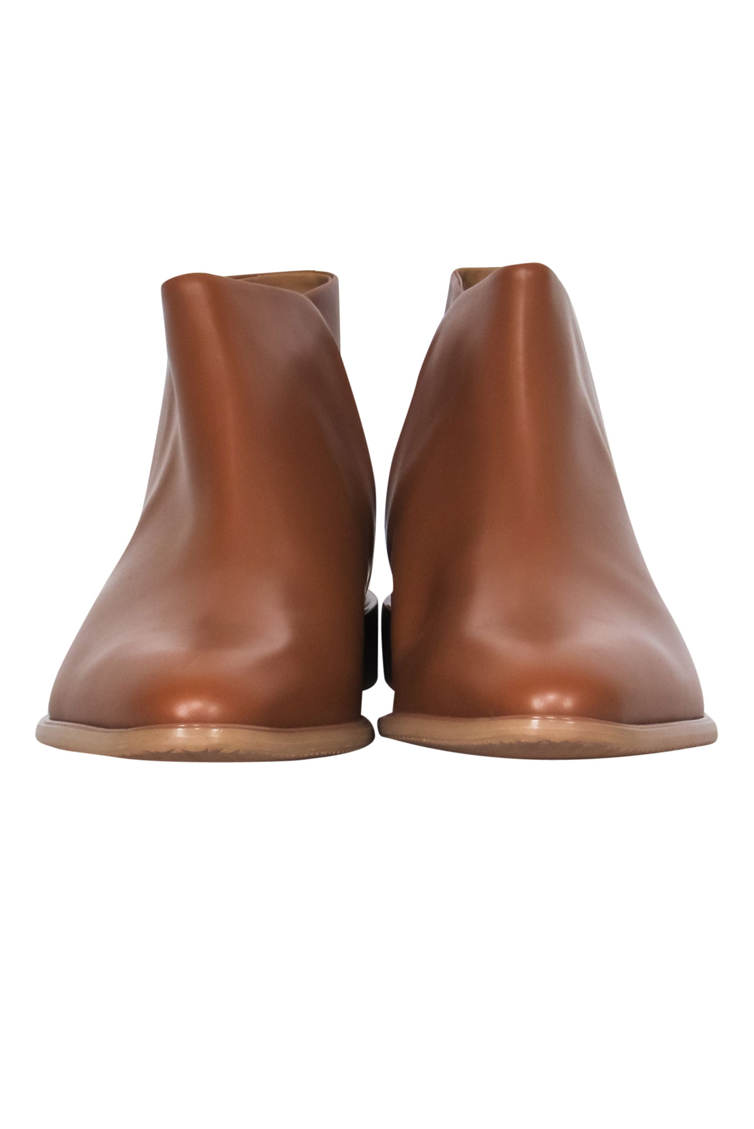 Everlane Light Brown Leather Block Heel Ankle Booties - Size 10: Fall Fashion Must-Have!