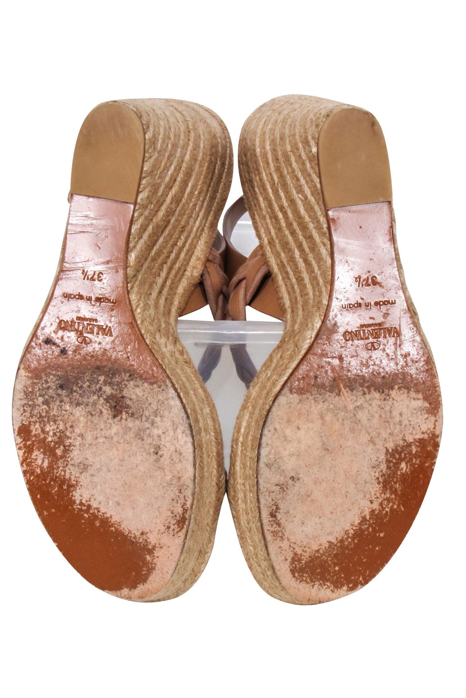Valentino Tan Espadrille Wedges - Size 7.5: Summer Fashion Essential