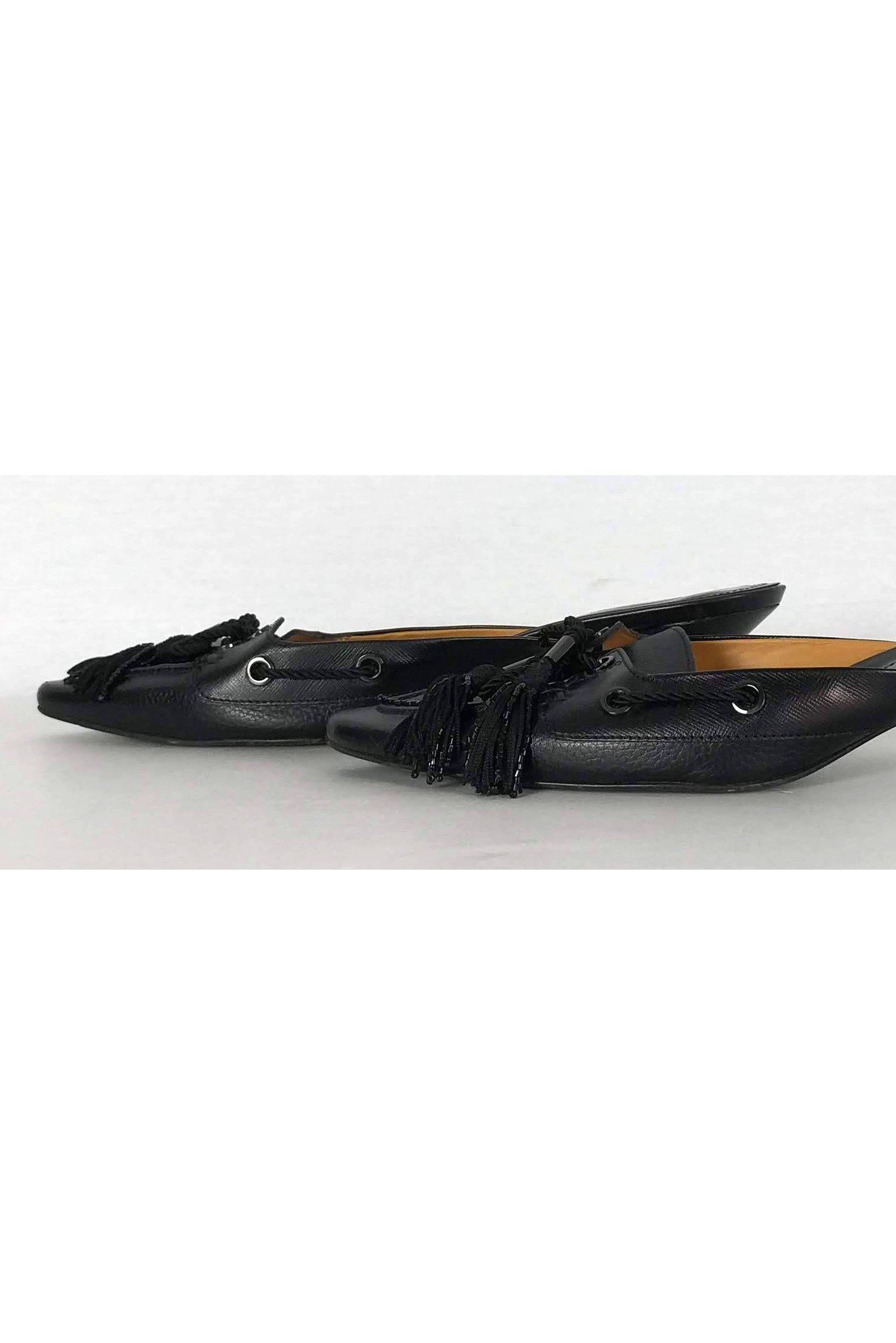 Tod's Stylish Black Pointed Loafer Mules - Size 10! Grab Yours Now!