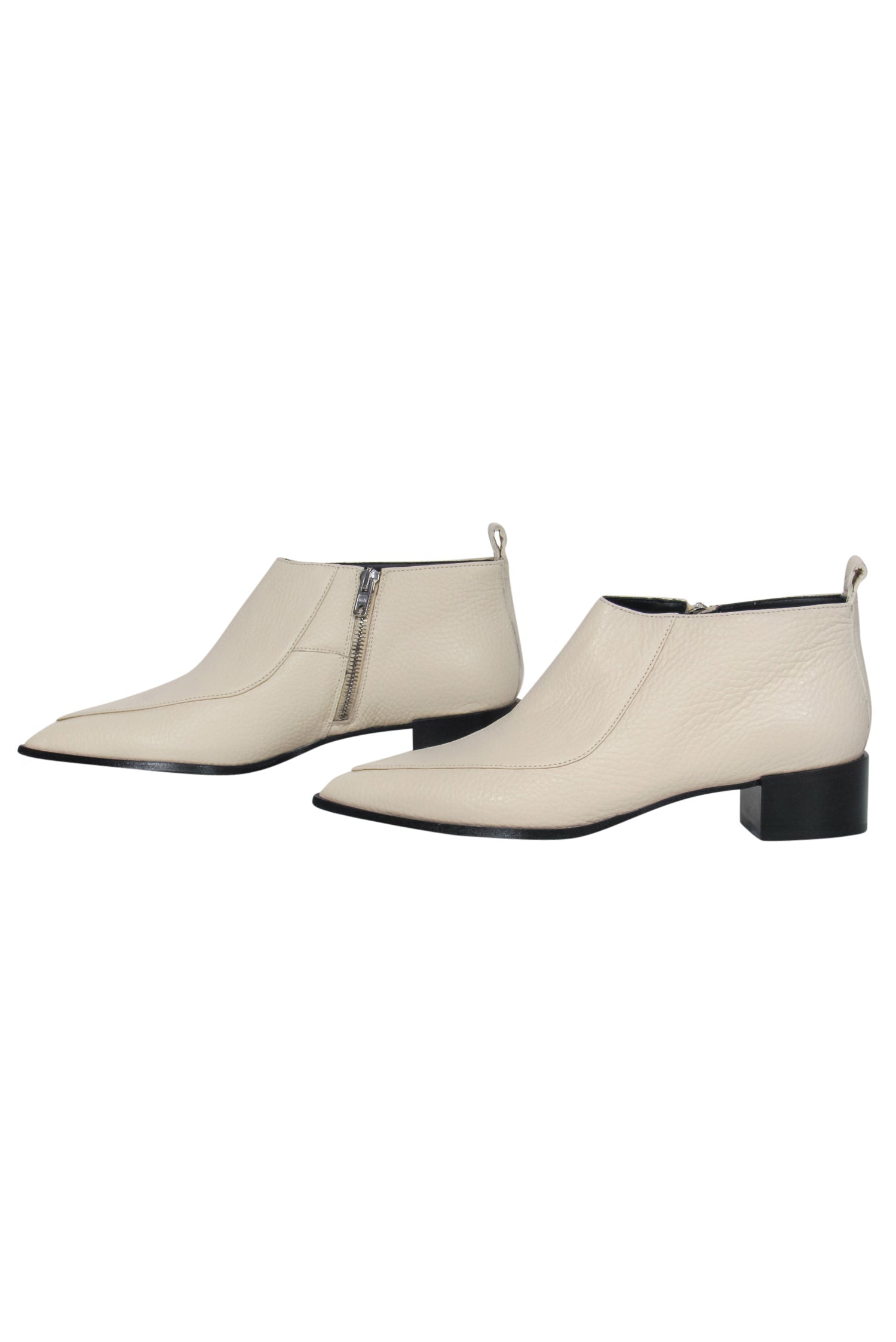 Everlane Ivory Leather Block Heel Ankle Booties - Size 8.5 - Chic Fall Essential