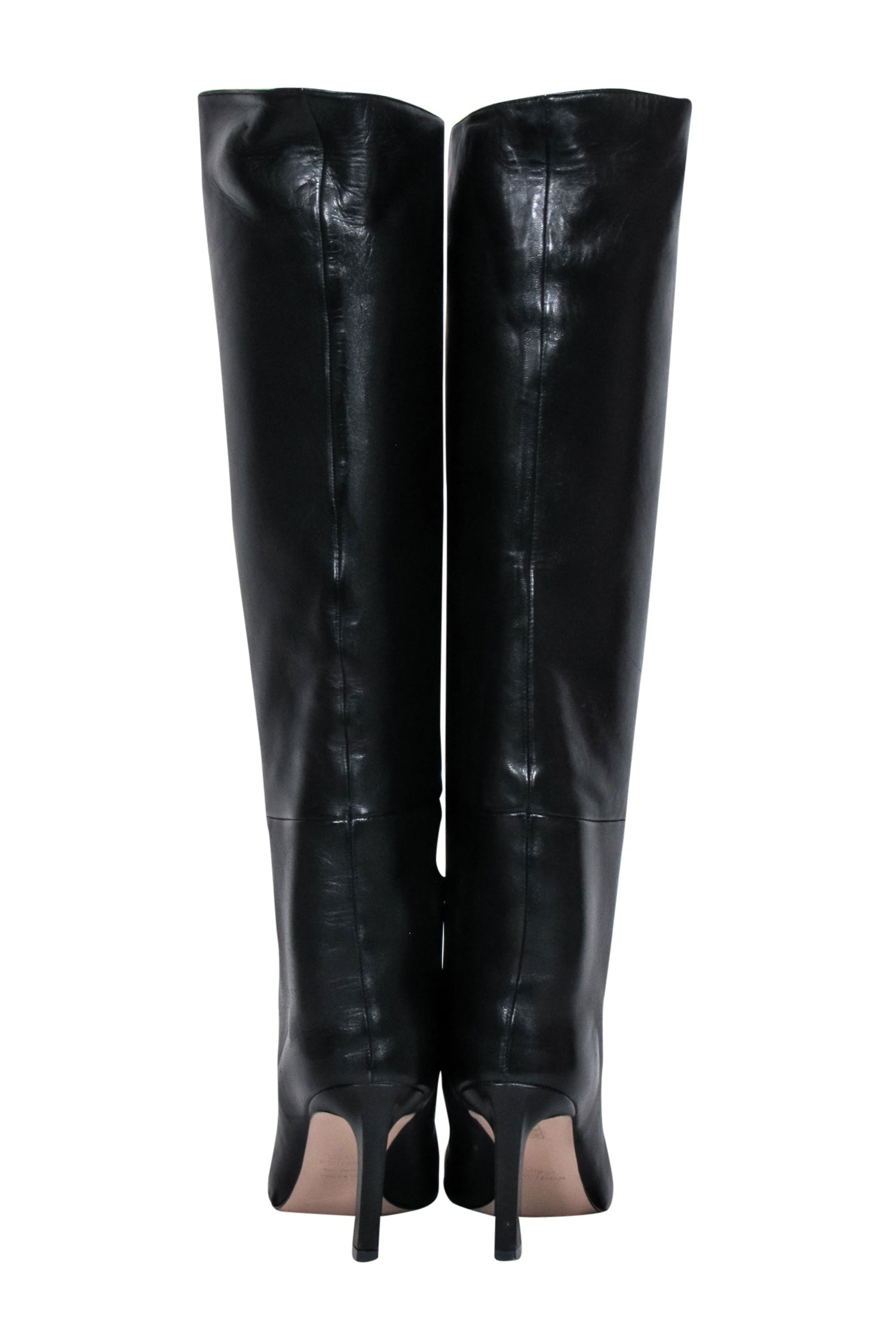 Stuart Weitzman Black Leather Tall Stiletto Heel Boots - Size 6
