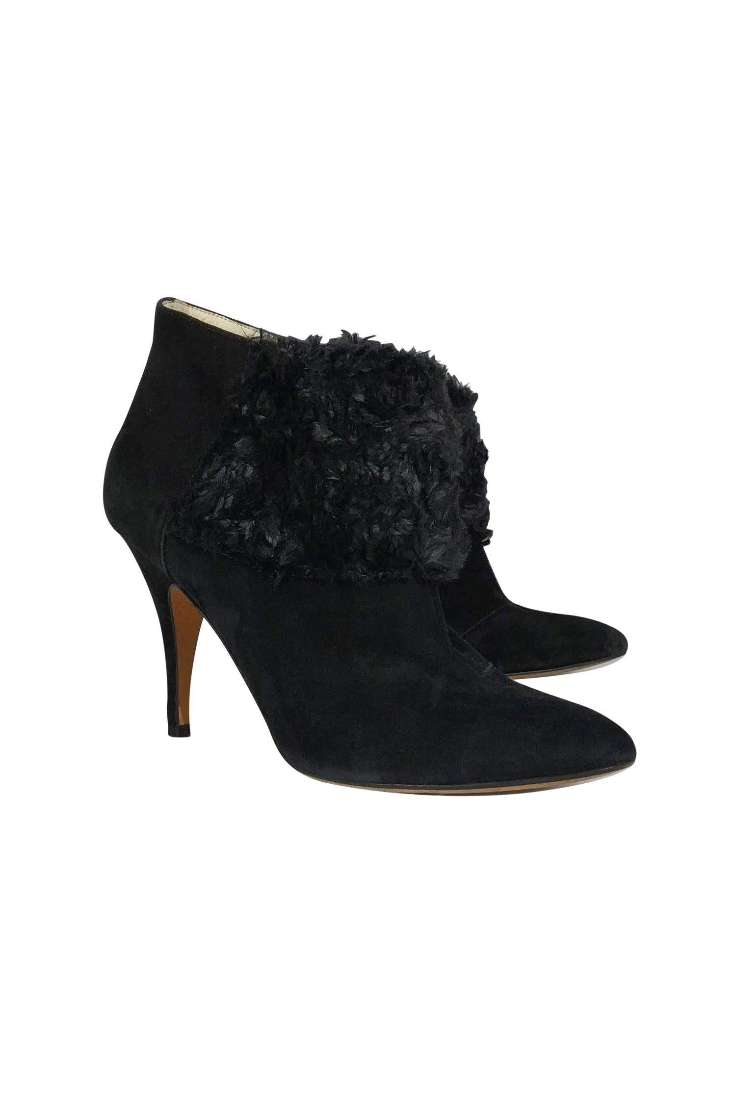 Bettye Muller's Stunning Black Suede Ankle Booties - Size 9