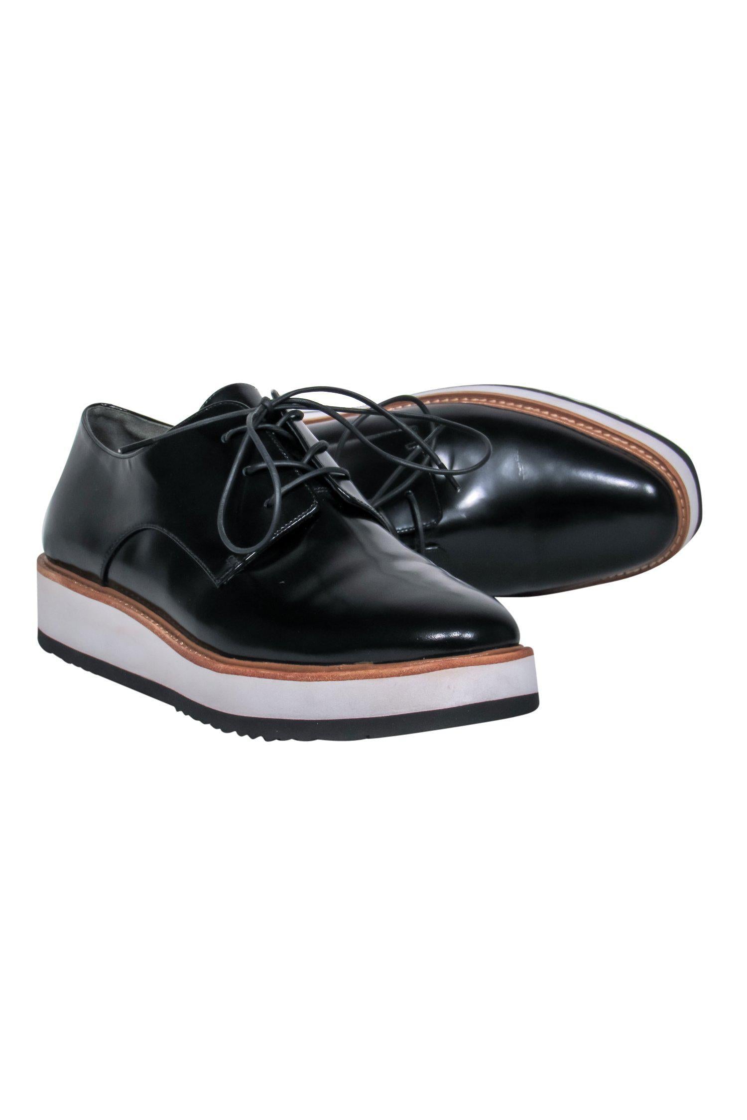 Vince Black Patent Leather Platform Loafers - Size 9: Elevate Your Style!