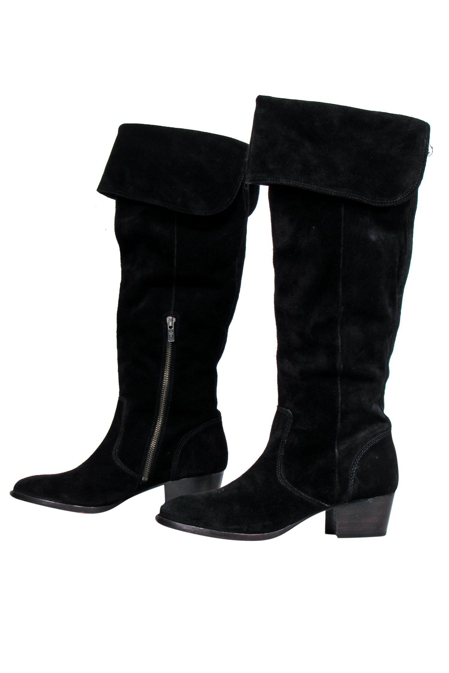 Frye's Gorgeous Black Suede Over-the-Knee Boots in Size 9.5