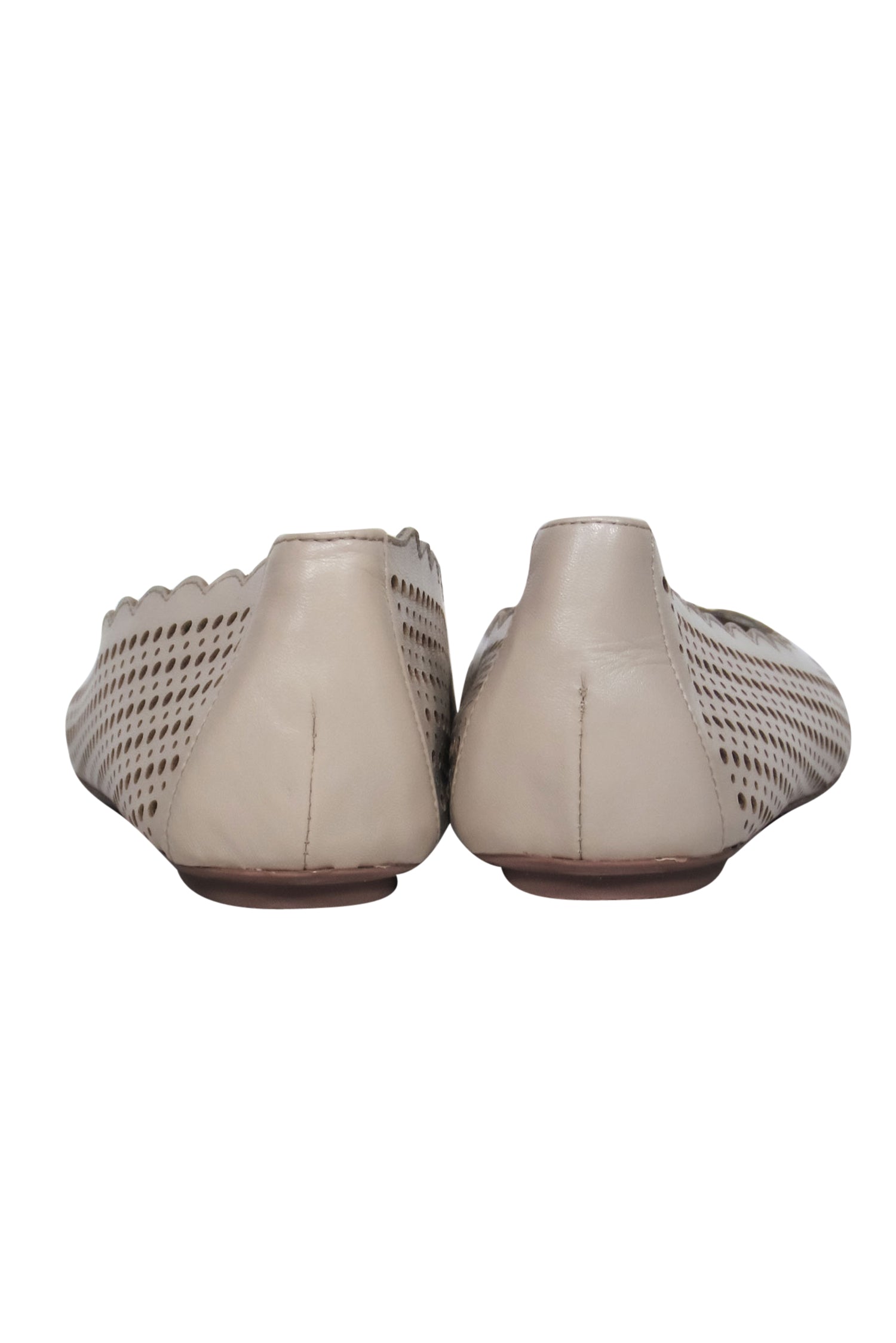 Neiman Marcus Taupe Pinhole Laser Cut Leather Ballet Flats - Size 8: Elevate Your Style!