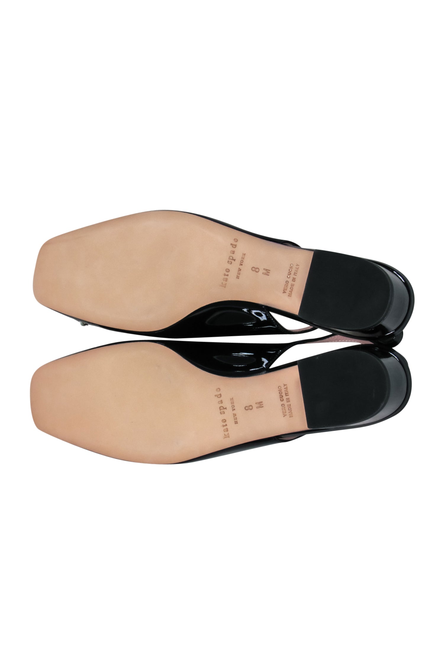 Kate Spade's Glamorous Black Patent Leather Slingback Block Heels with Rhinestone Pomps - Size 8