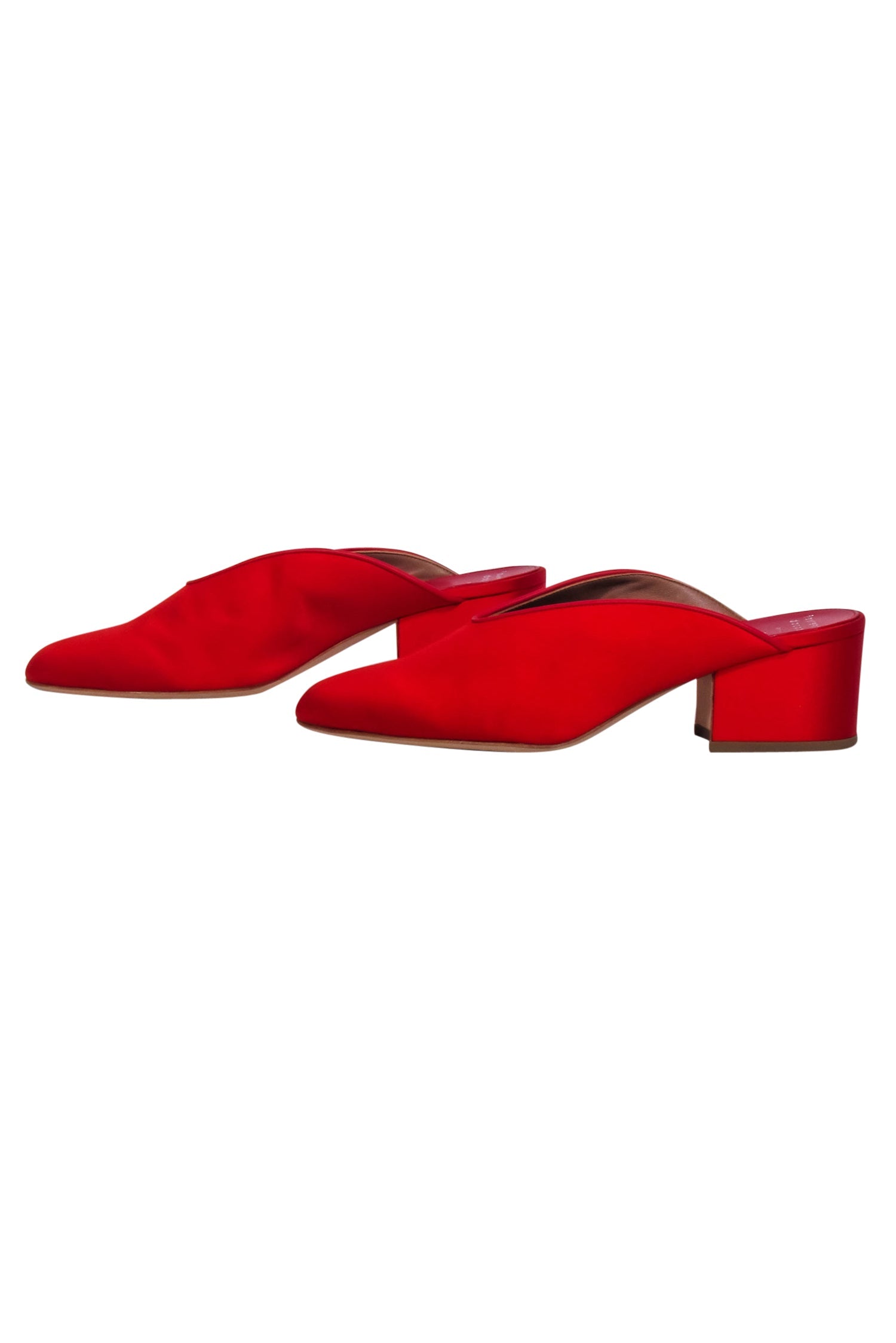 Laurence Dacade Red Satin Mule Heels - Size 10: Holiday Glam!