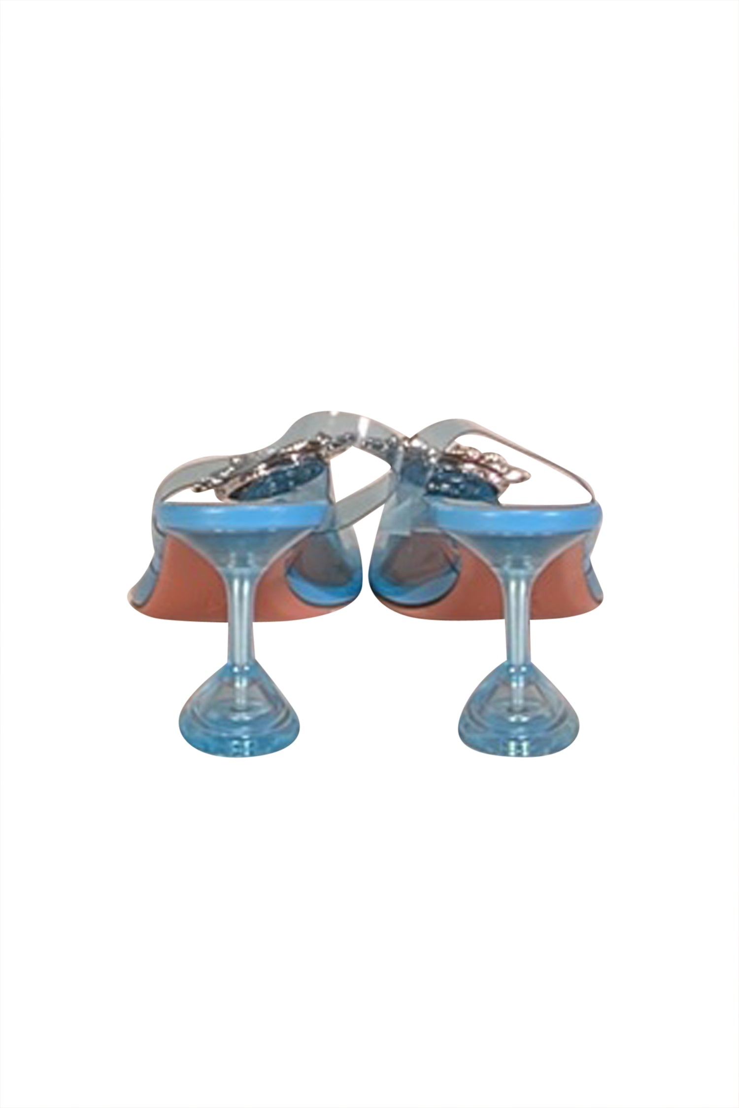 Amina Muaddi Sky Blue Transparent Begum 95mm Pumps - Size 9.5, Your Glamour Key!