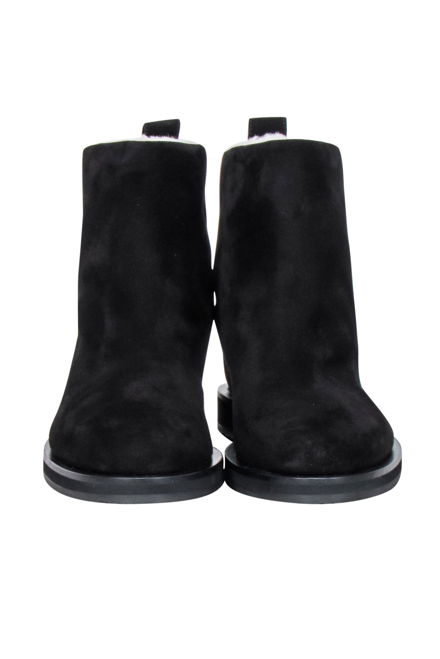 Tamara Mellon - Gorgeous Black Suede & Shearling Inside Edge Ankle Boots, Size 11