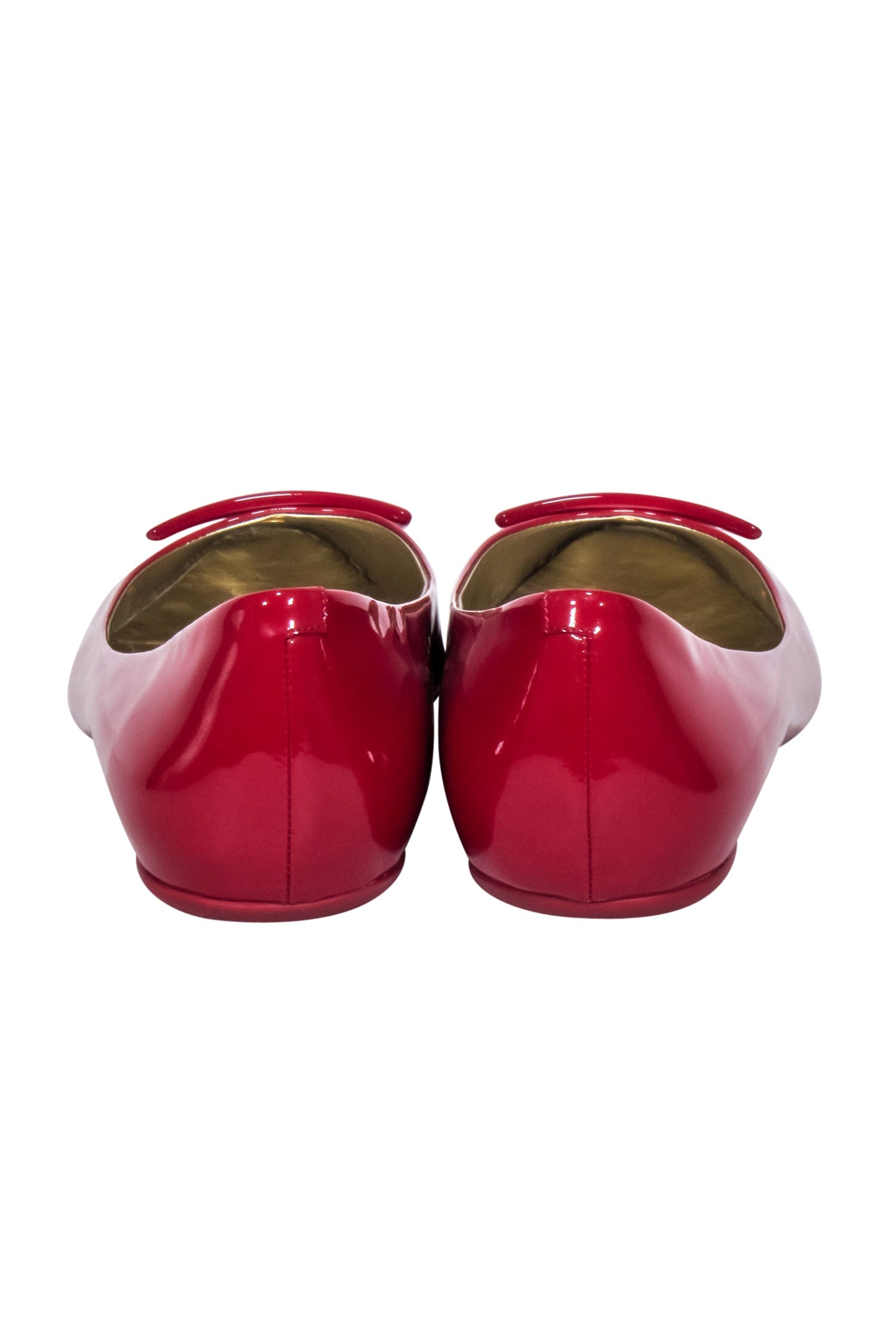 Roger Vivier Red Patent Leather Buckle Ballet Flats - Size 12 - A Fashion Statement!