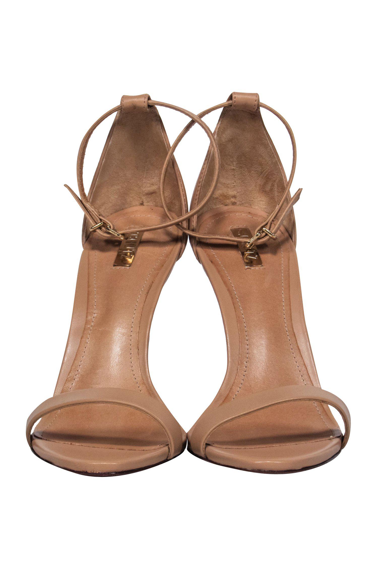 Schutz Nude Leather Strappy Pumps - Size 8.5: Chic Party Essential
