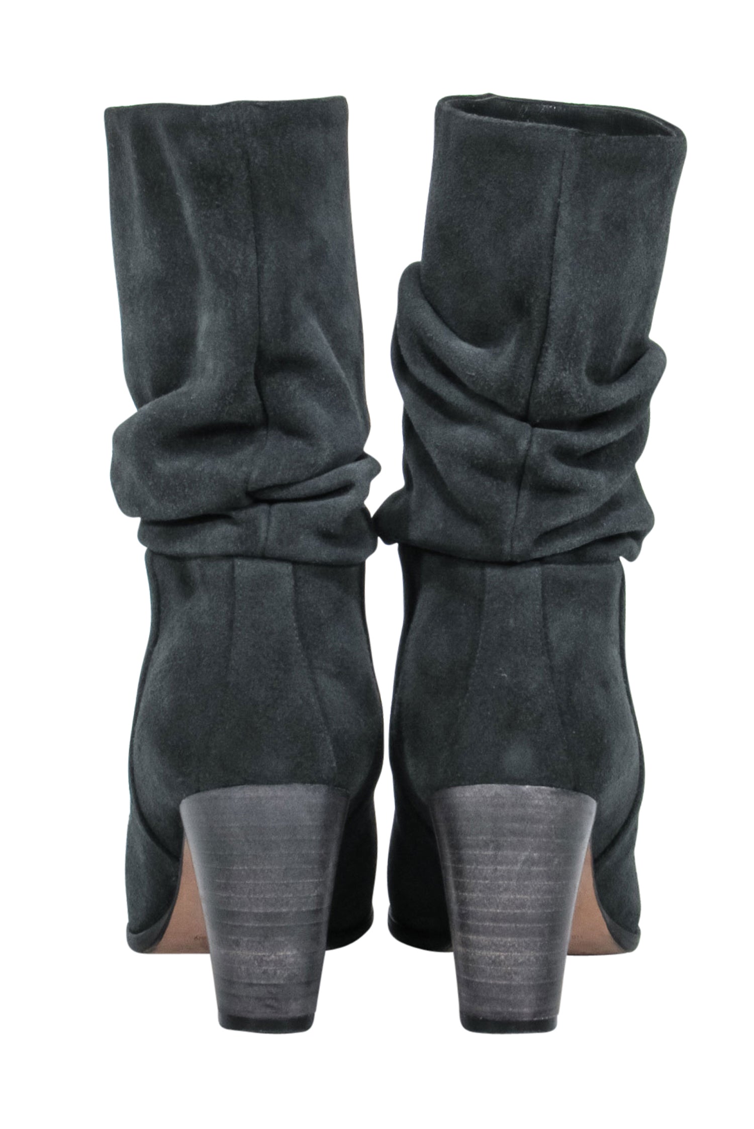 Manolo Blahnik Slate Grey Suede Slouchy Boots - Size 8 - A Fall Fashion Must-Have