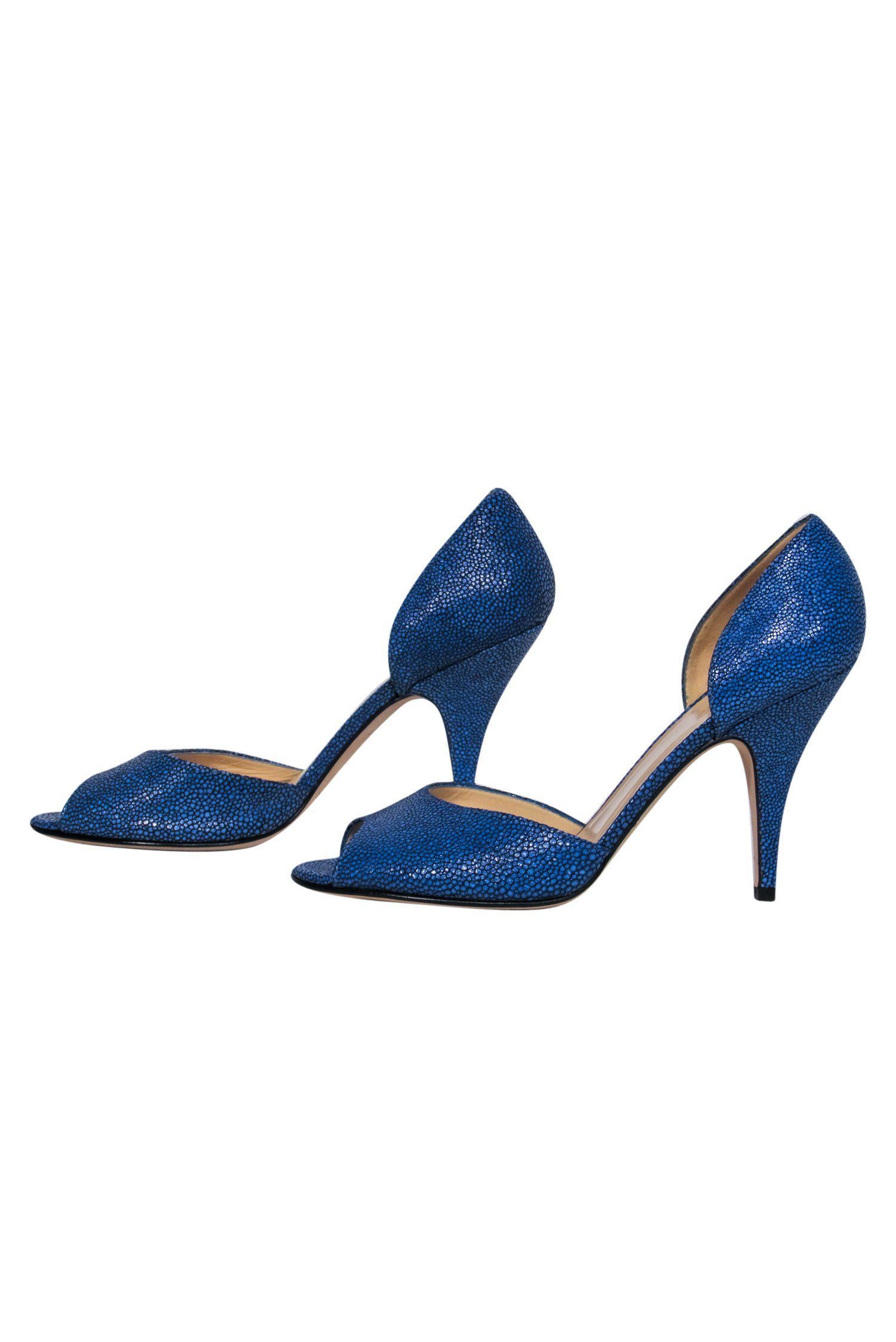 Kate Spade Blue Speckled Textured Open Toe Heels - Size 8, A Must - Have Fashion Statement!