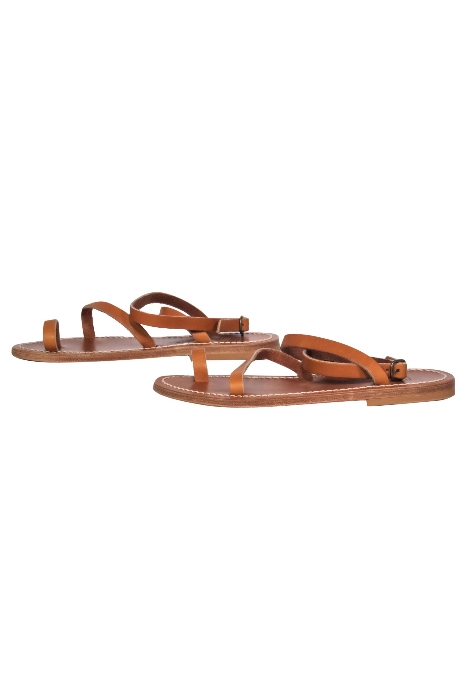 K.Jacques Tan Leather Strappy Loki Sandals - Size 5, Summer Must-Haves