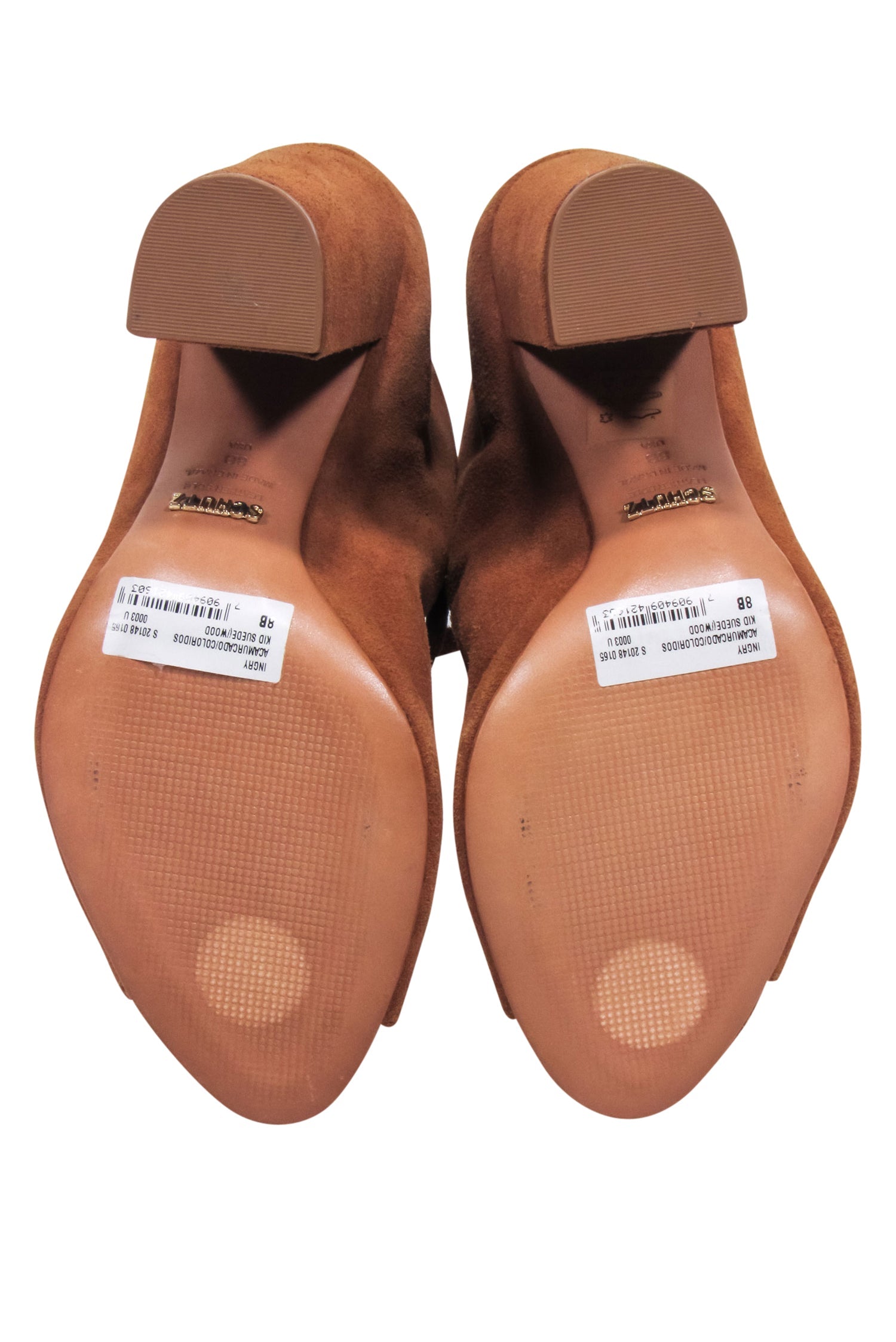 Schutz Tan Suede Lace - Up Peep - Toe Booties (Size 8) - Fall Fashion Must - Have