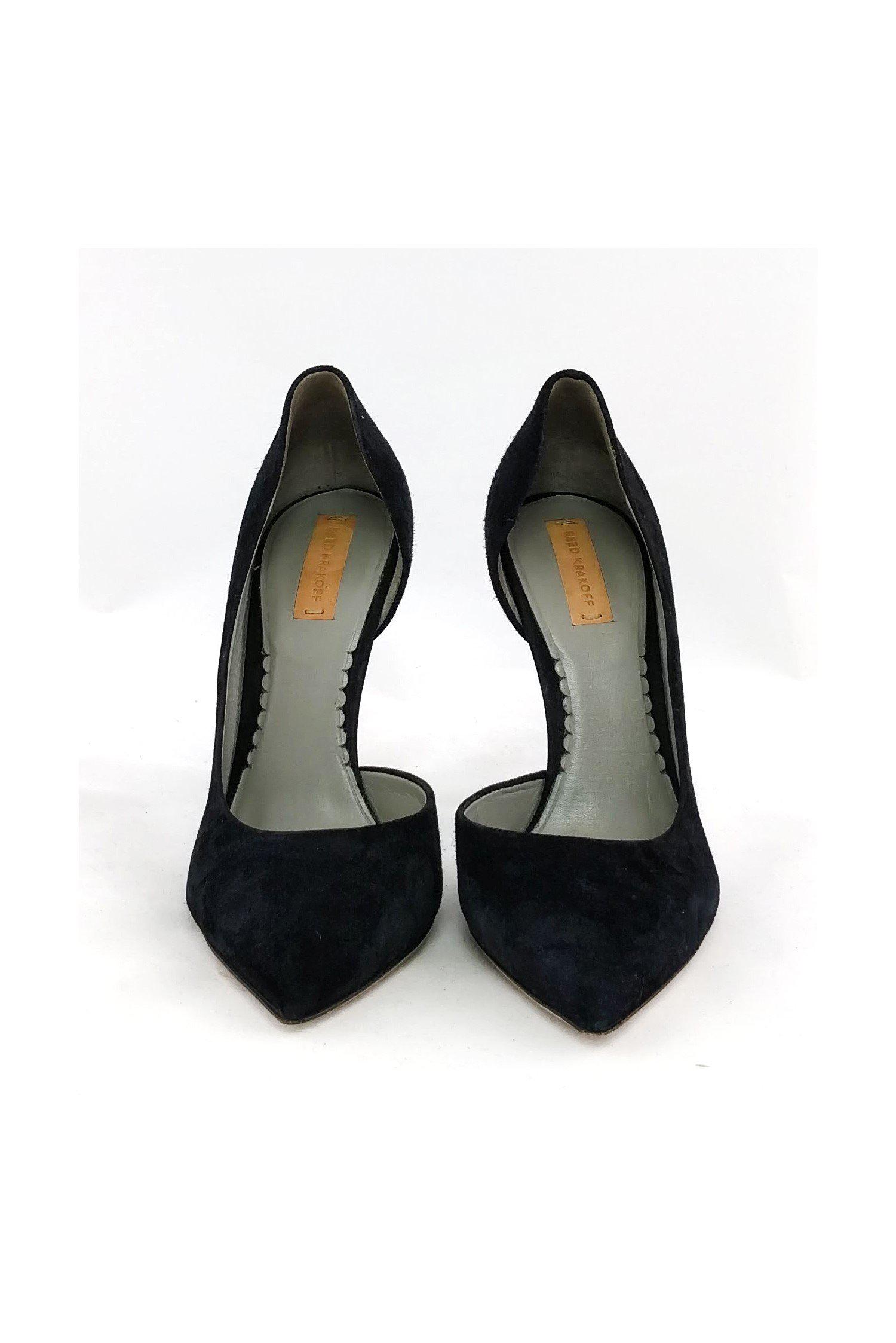 Reed Krakoff's Stunning Black Suede Pointed Heels - Size 7