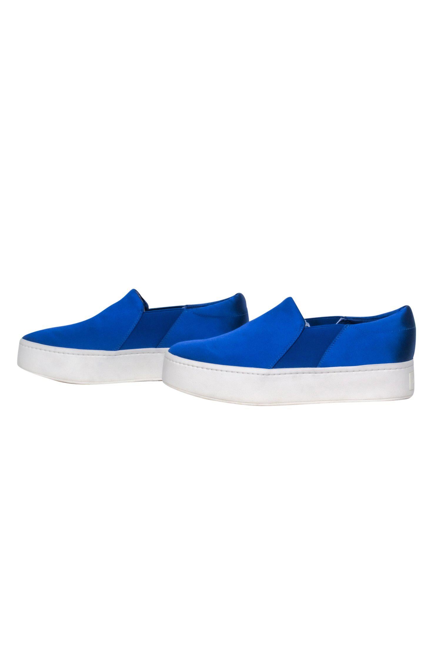Vince Blue Satin Slip-On Platform Sneakers - Size 7 - Elevate Your Style!